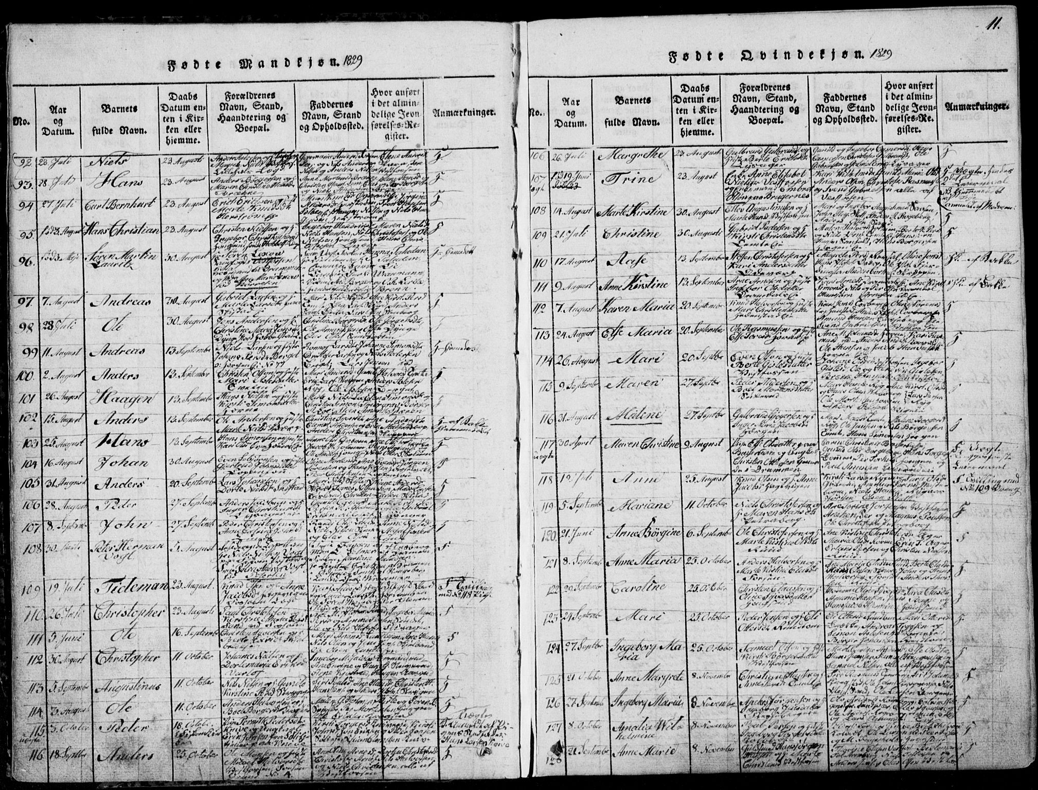 Eiker kirkebøker, AV/SAKO-A-4/F/Fa/L0012: Parish register (official) no. I 12, 1827-1832, p. 11