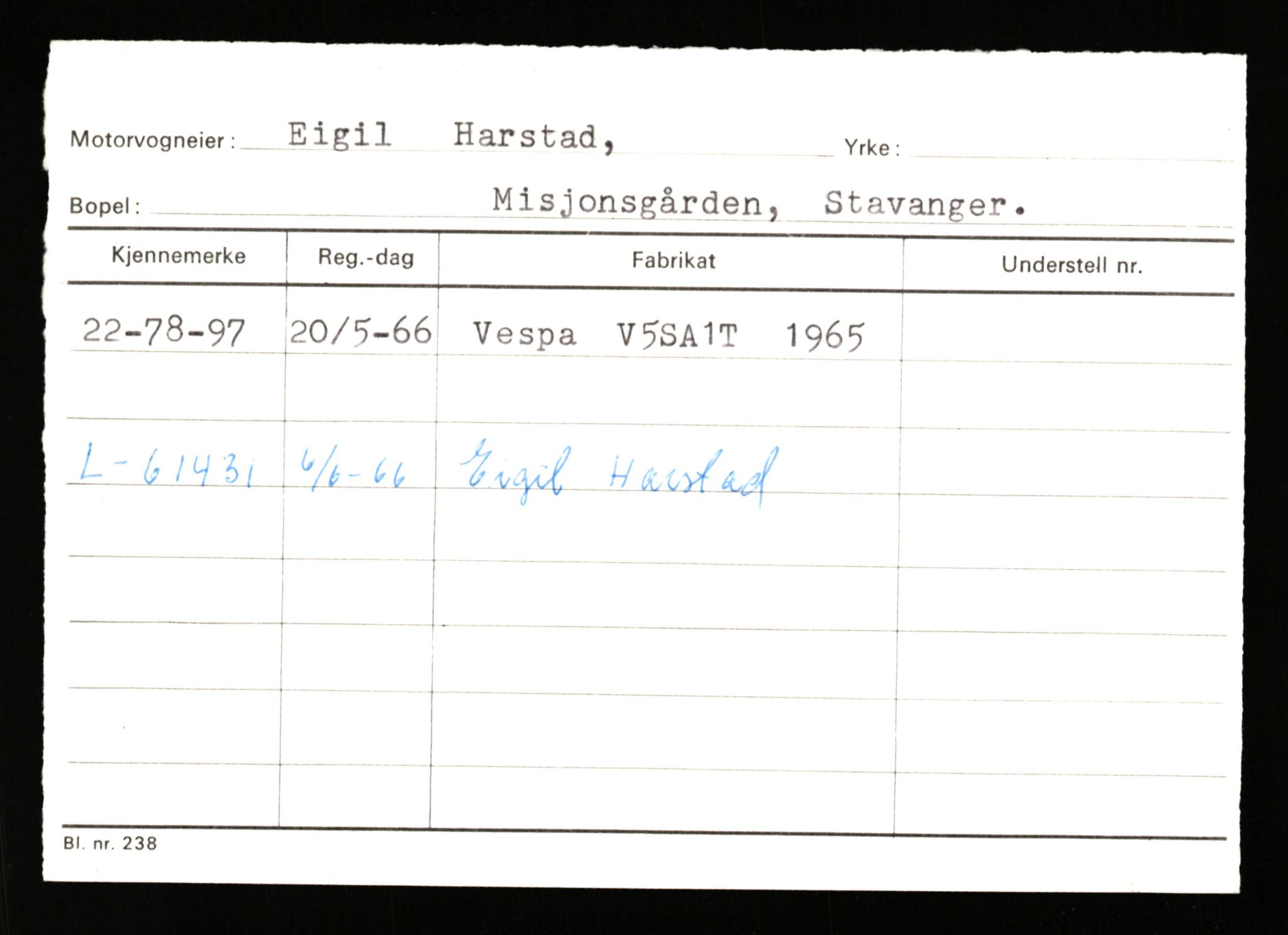 Stavanger trafikkstasjon, AV/SAST-A-101942/0/G/L0010: Registreringsnummer: 130000 - 239953, 1930-1971, p. 2813