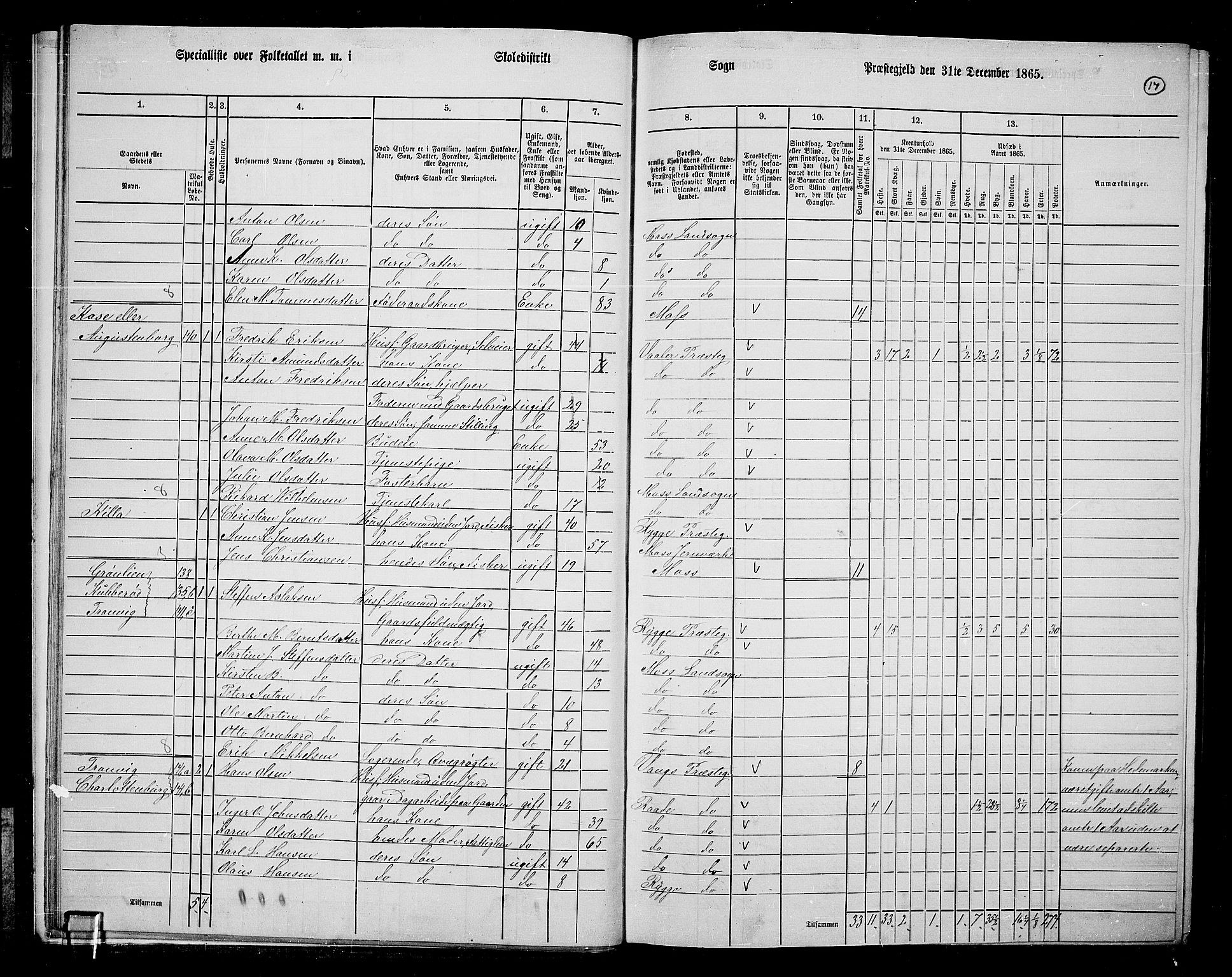 RA, 1865 census for Moss/Moss, 1865, p. 18