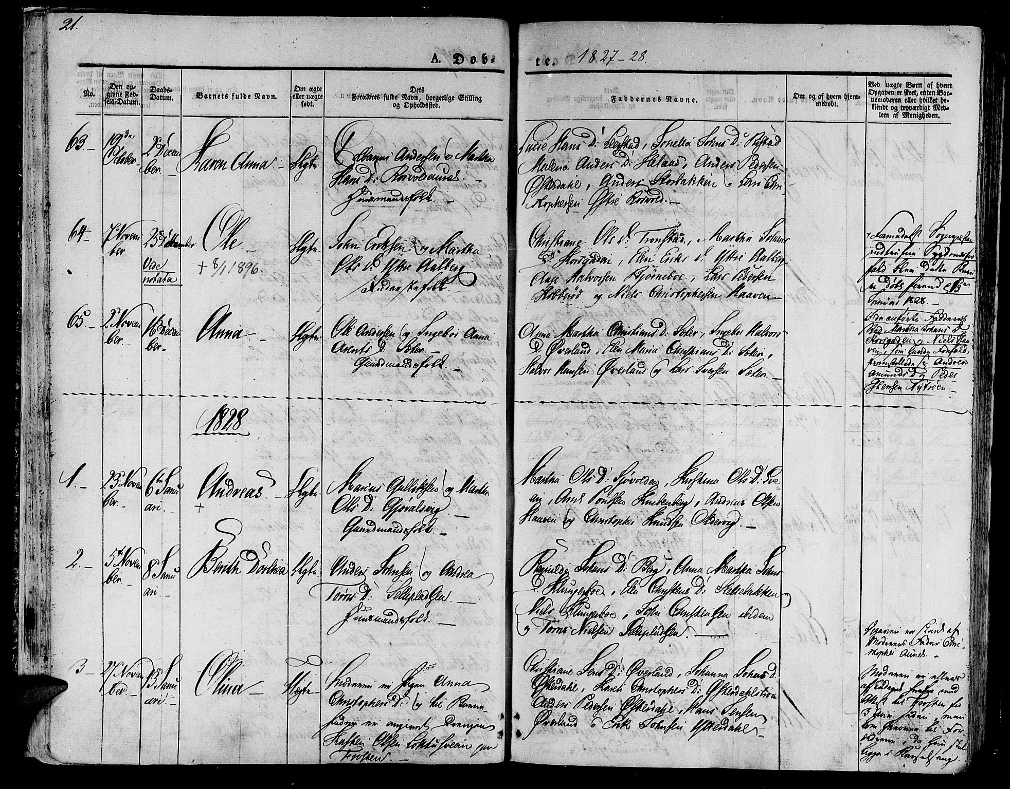 Ministerialprotokoller, klokkerbøker og fødselsregistre - Nord-Trøndelag, SAT/A-1458/701/L0006: Parish register (official) no. 701A06, 1825-1841, p. 21