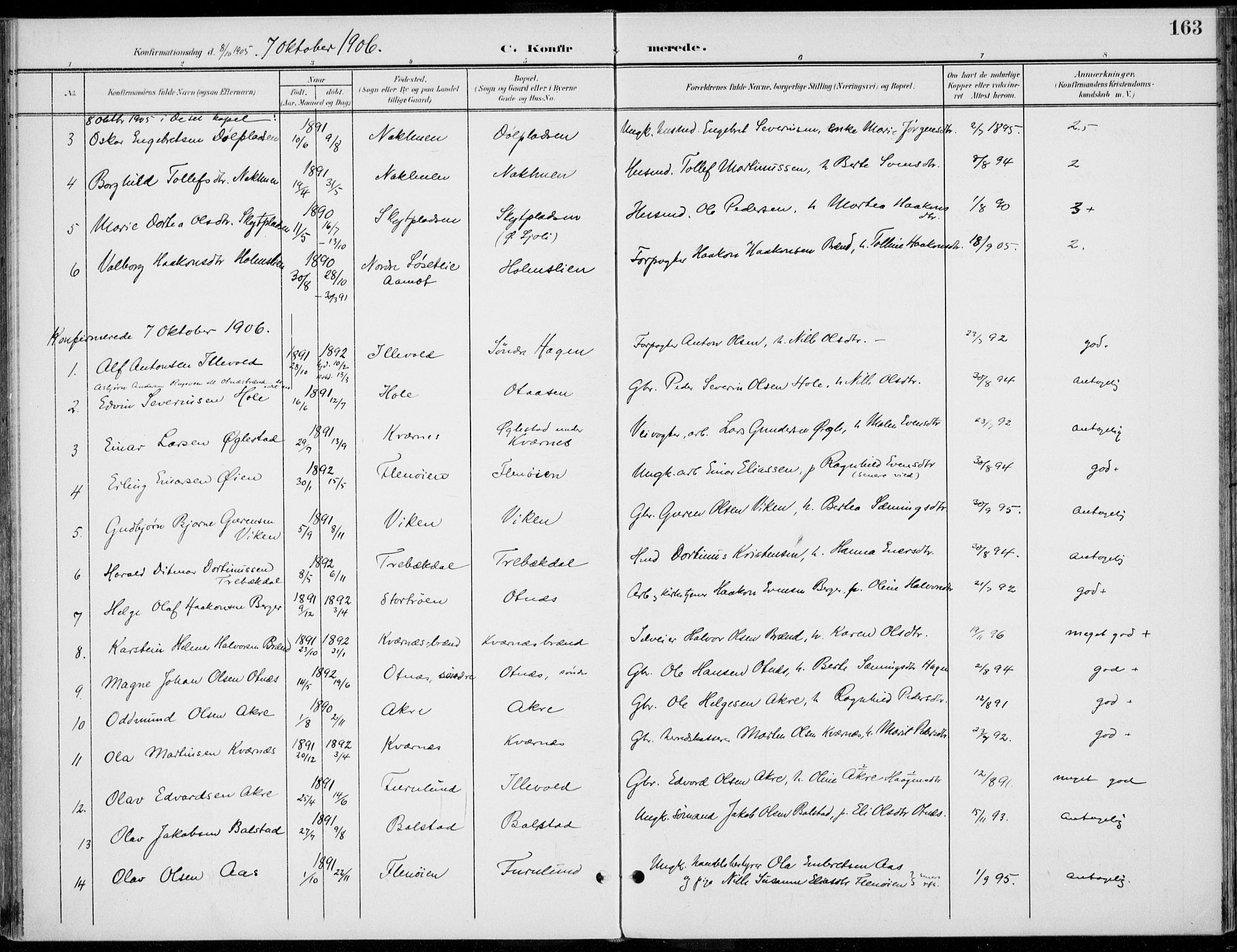 Rendalen prestekontor, SAH/PREST-054/H/Ha/Haa/L0011: Parish register (official) no. 11, 1901-1925, p. 163
