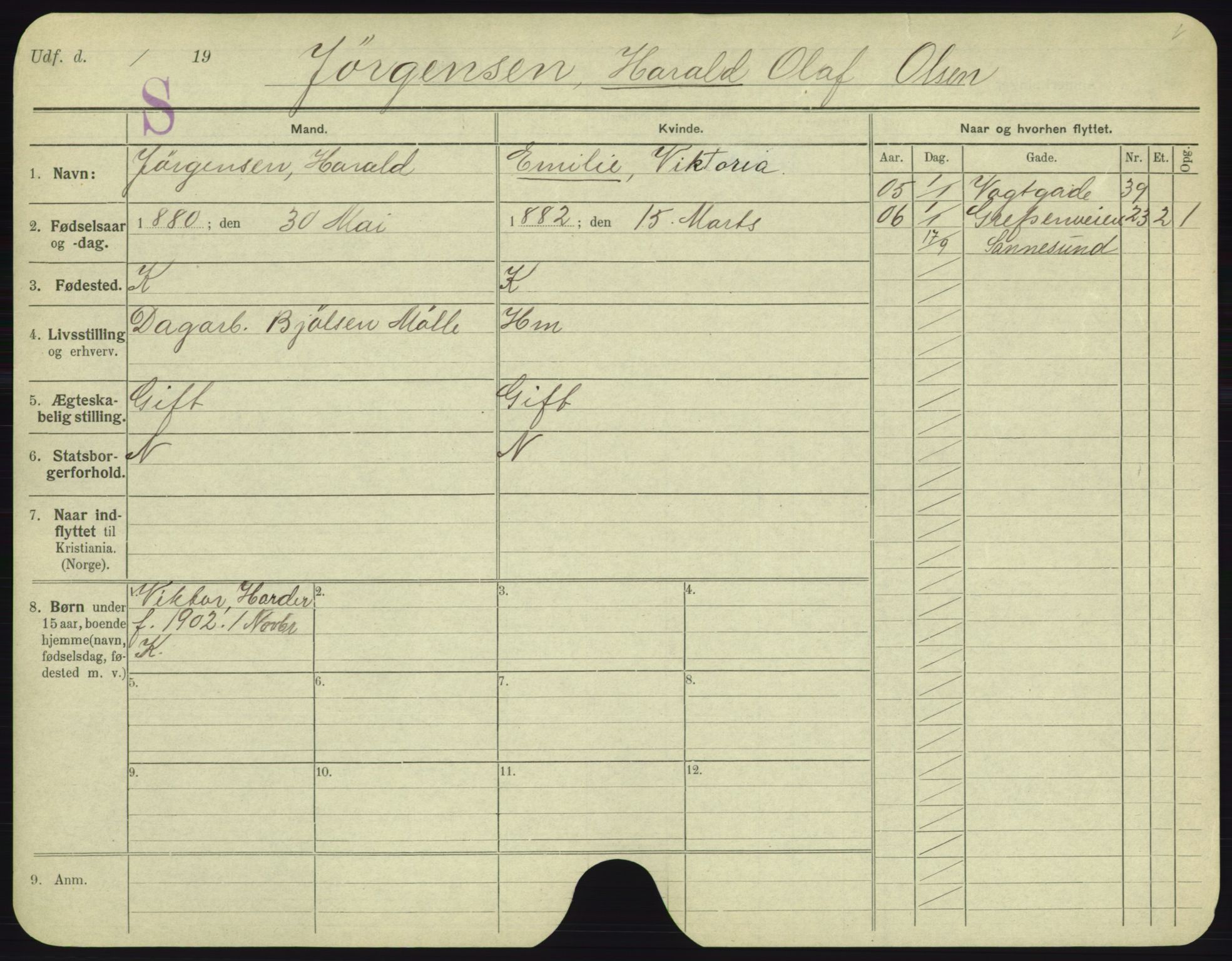 Oslo folkeregister, Registerkort, AV/SAO-A-11715/F/Fa/Fac/L0005: Menn, 1906-1914, p. 1024a