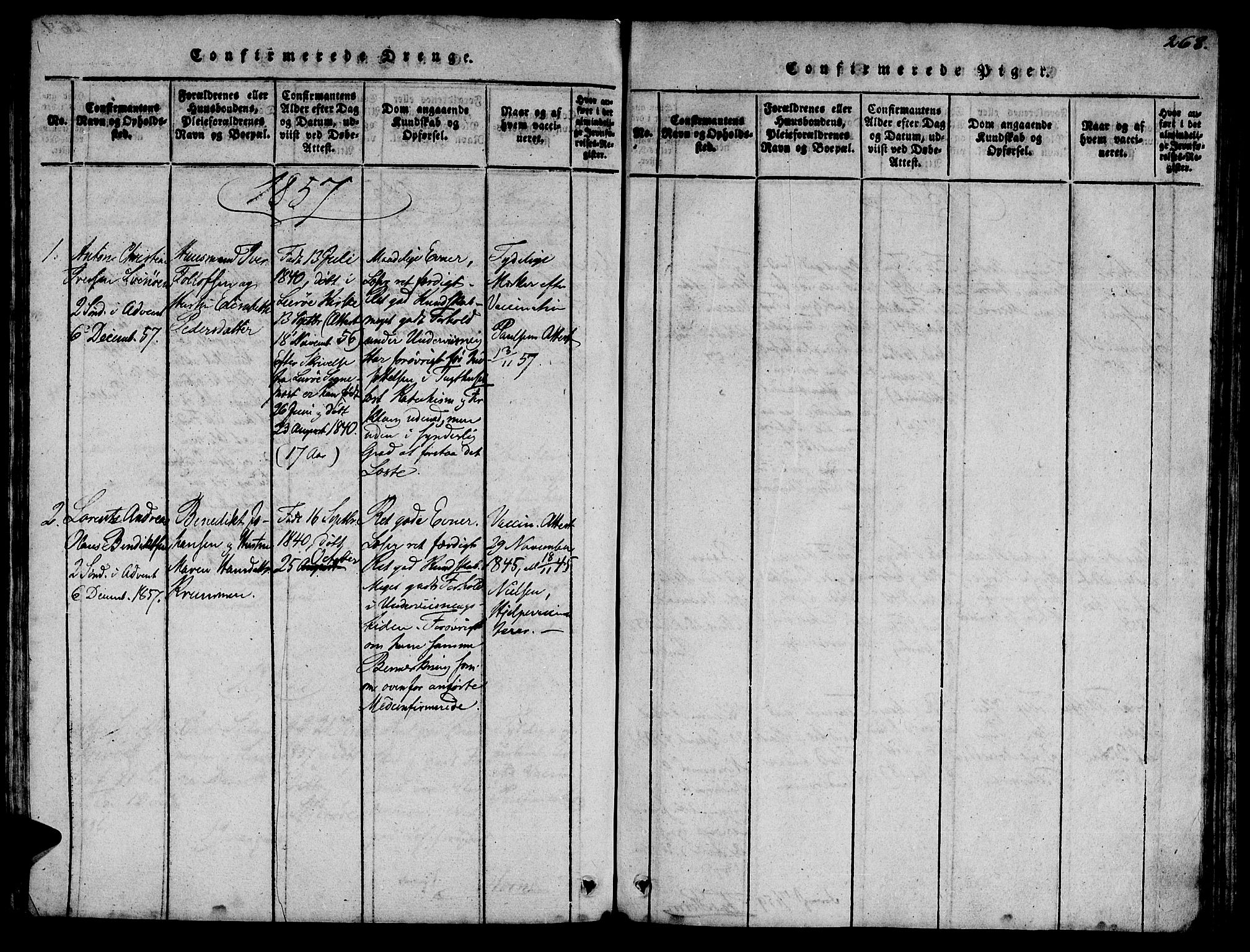 Ministerialprotokoller, klokkerbøker og fødselsregistre - Sør-Trøndelag, SAT/A-1456/623/L0478: Parish register (copy) no. 623C01, 1815-1873, p. 268