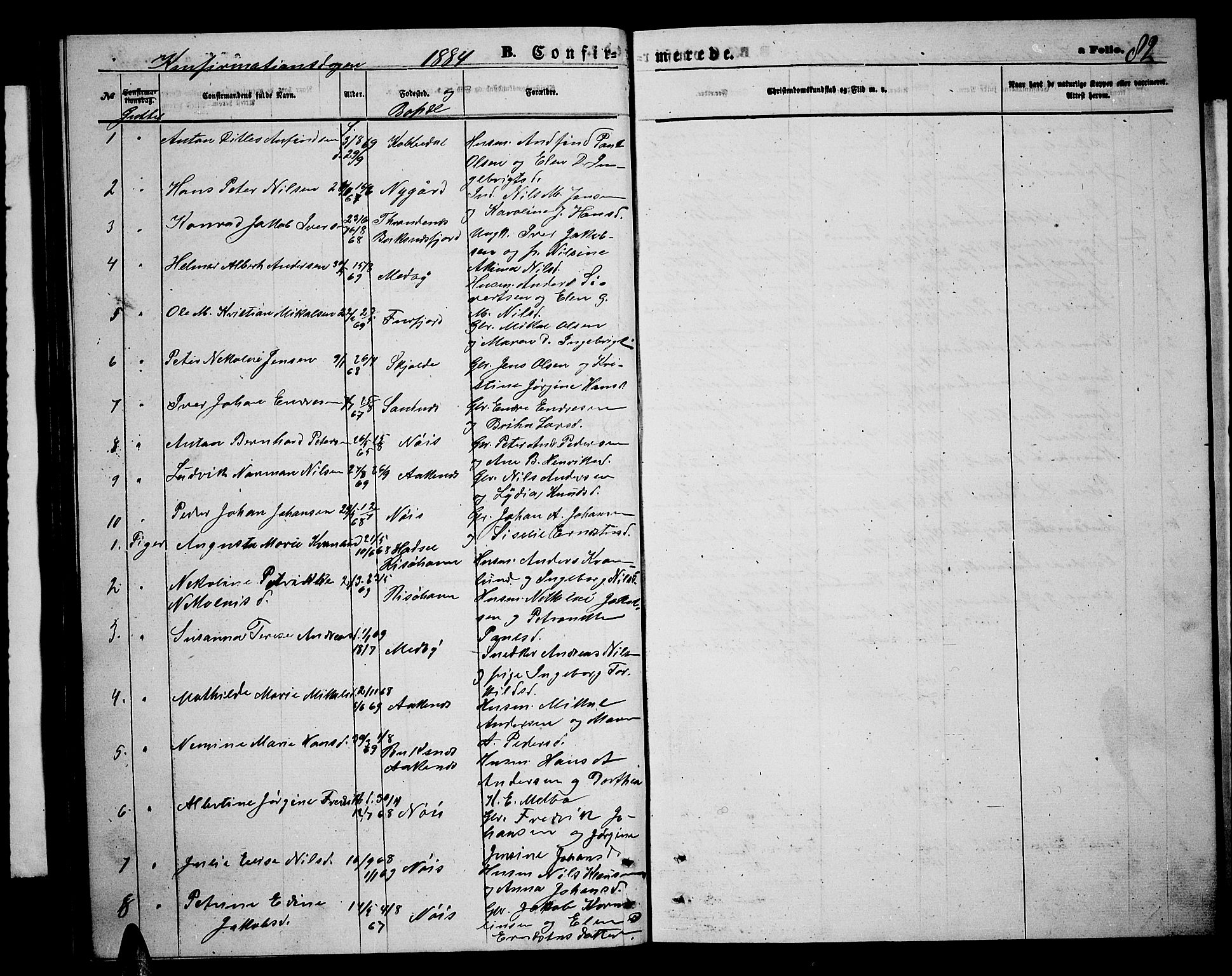 Ministerialprotokoller, klokkerbøker og fødselsregistre - Nordland, AV/SAT-A-1459/898/L1426: Parish register (copy) no. 898C01, 1869-1886, p. 82