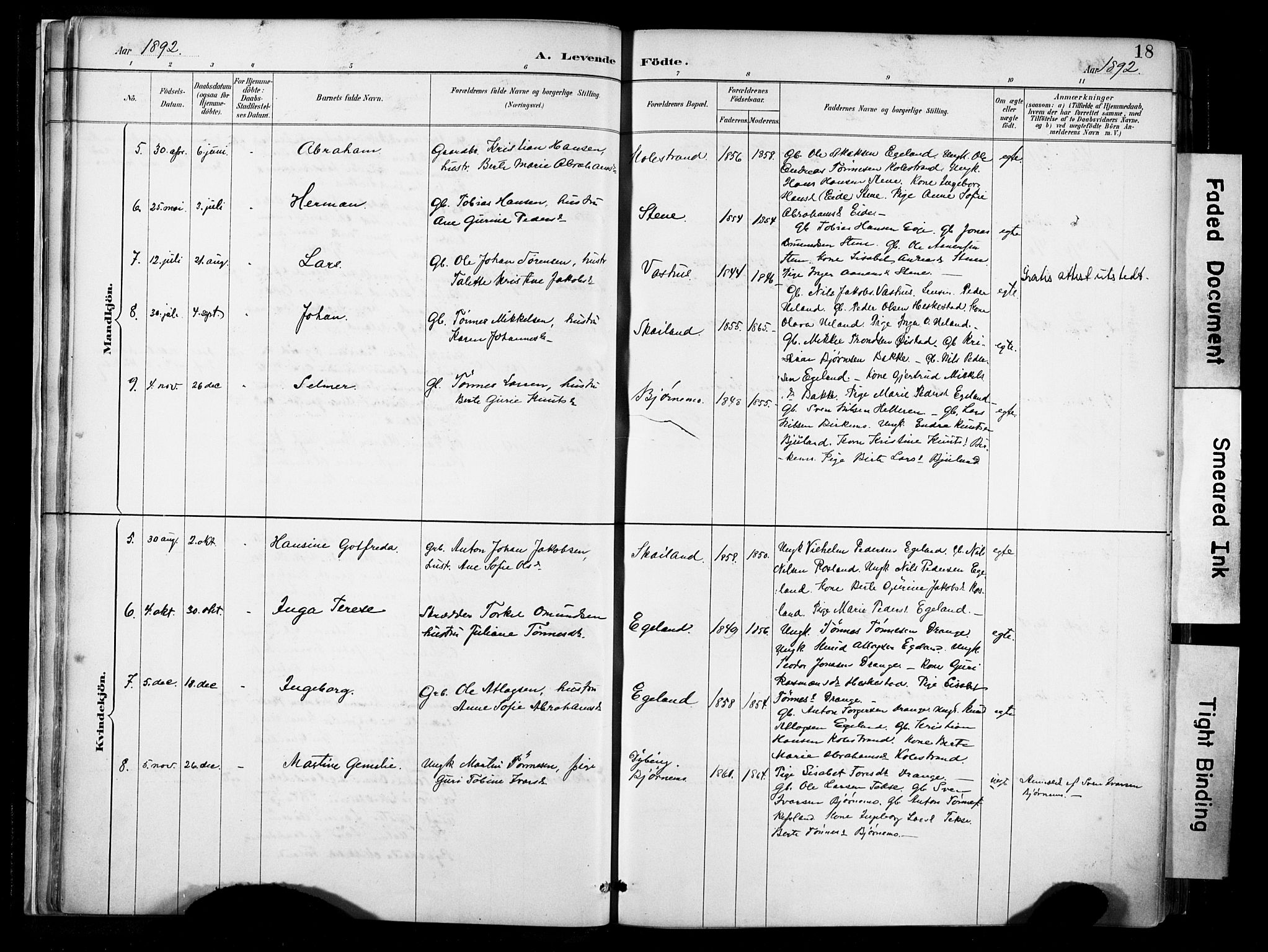 Lund sokneprestkontor, AV/SAST-A-101809/S06/L0012: Parish register (official) no. A 11, 1887-1921, p. 18