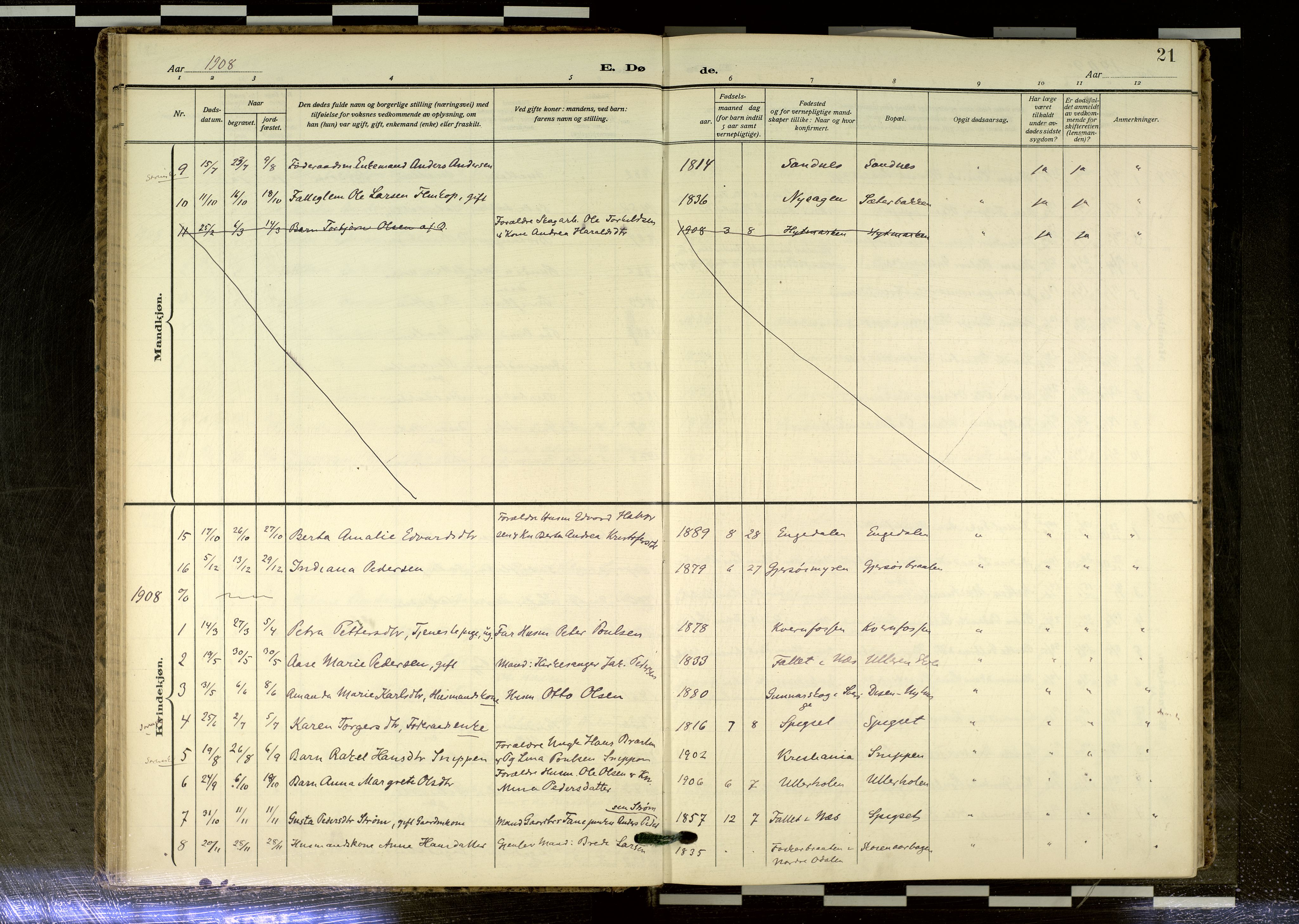 Sør-Odal prestekontor, AV/SAH-PREST-030/H/Ha/Haa/L0020: Parish register (official) no. 20, 1906-2012, p. 21