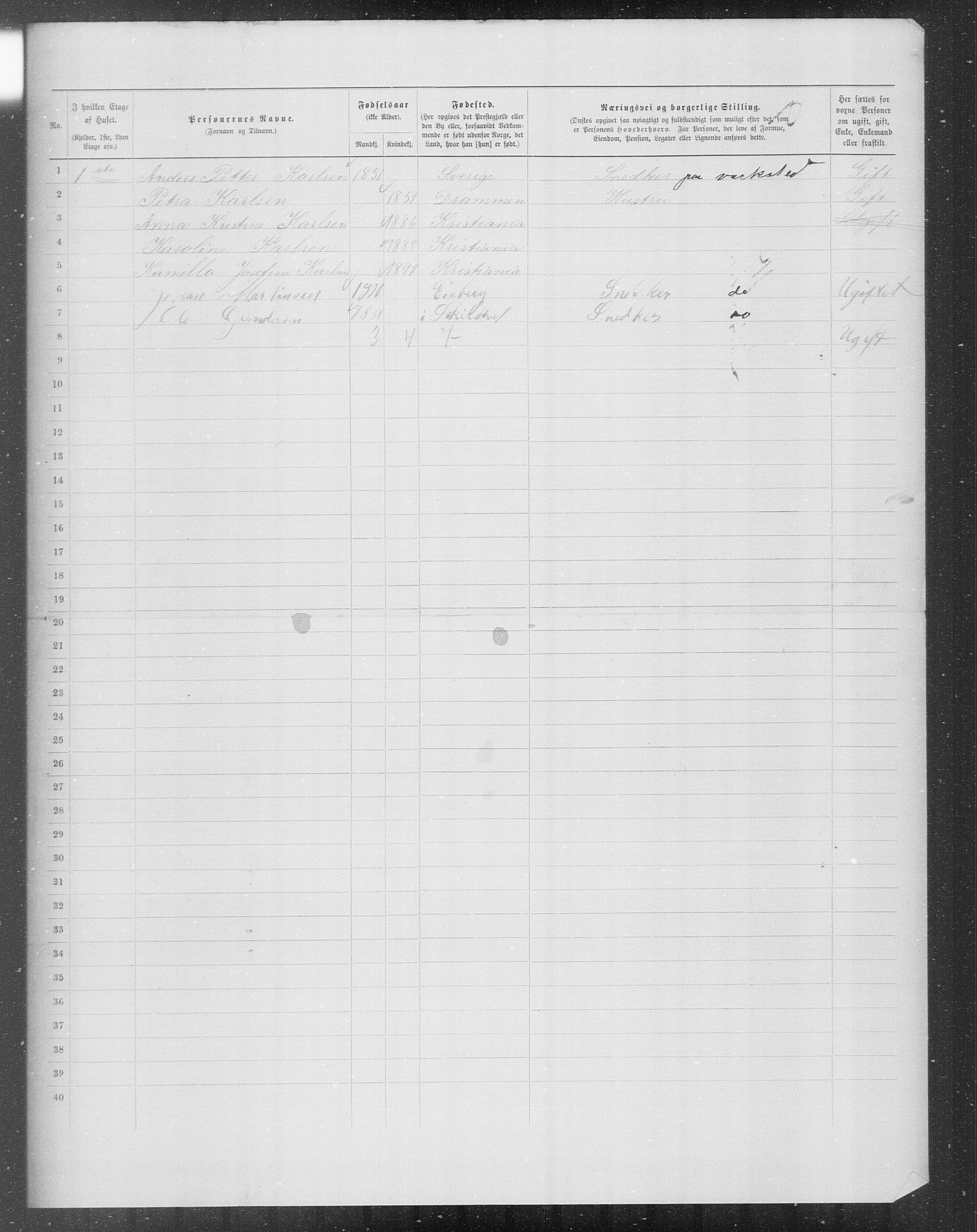 OBA, Municipal Census 1899 for Kristiania, 1899, p. 7674