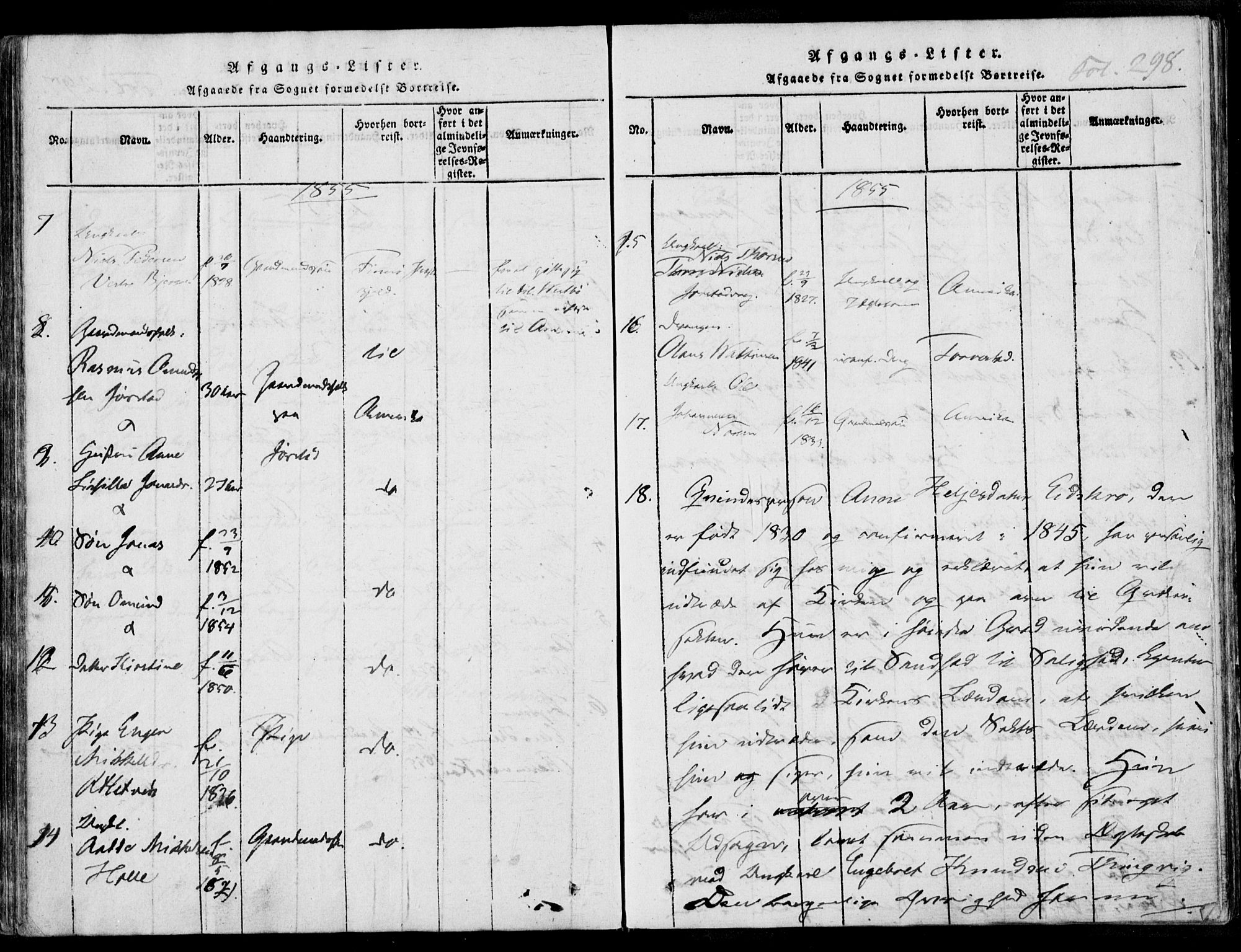 Nedstrand sokneprestkontor, AV/SAST-A-101841/01/IV: Parish register (official) no. A 7, 1816-1870, p. 298