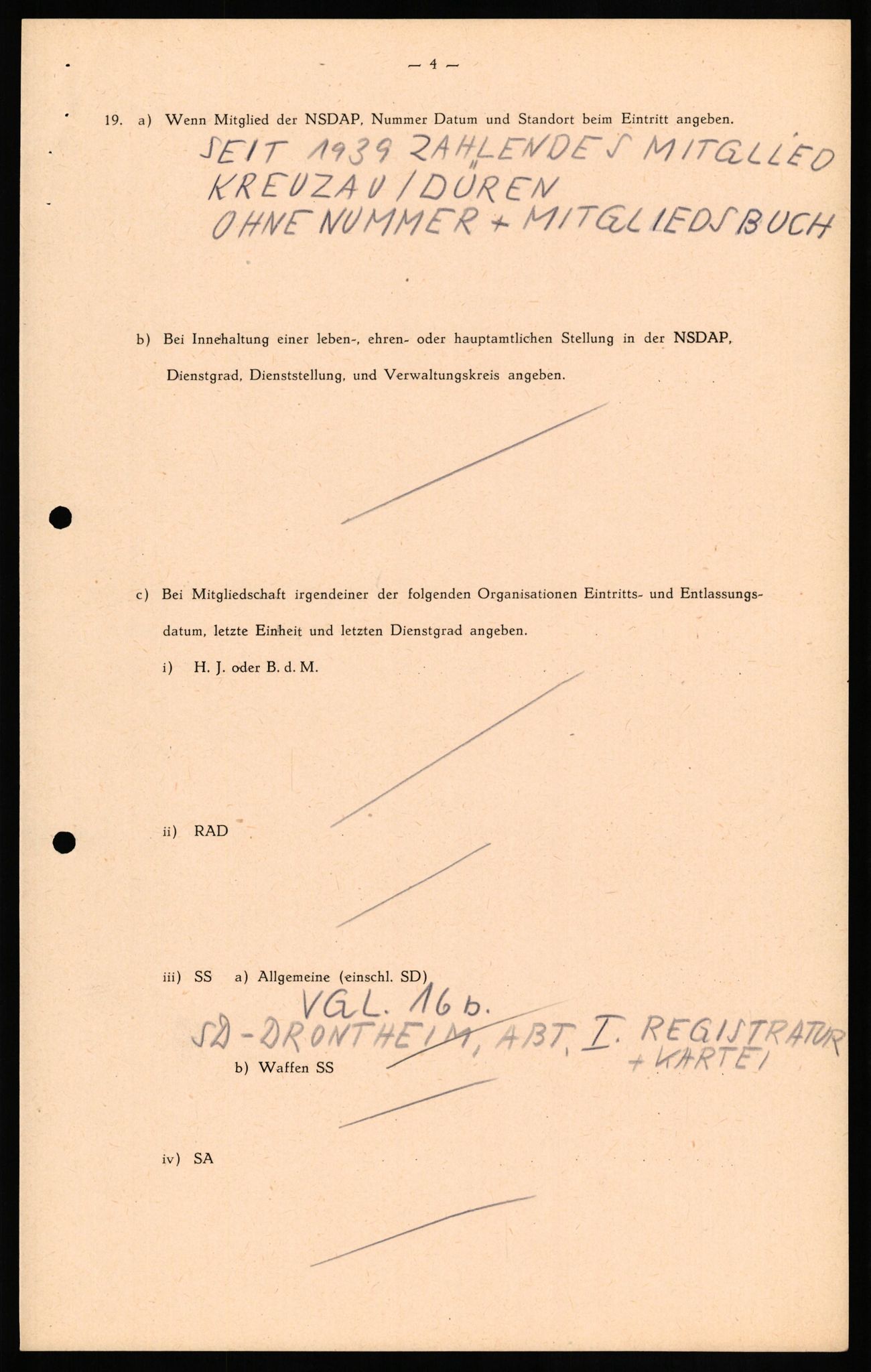 Forsvaret, Forsvarets overkommando II, RA/RAFA-3915/D/Db/L0020: CI Questionaires. Tyske okkupasjonsstyrker i Norge. Tyskere., 1945-1946, p. 487