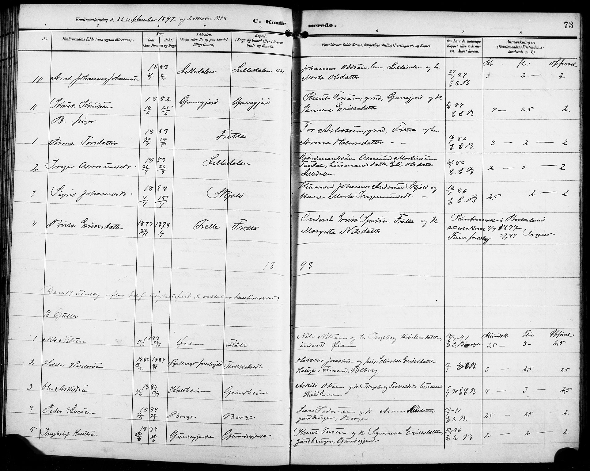 Etne sokneprestembete, SAB/A-75001/H/Hab: Parish register (copy) no. C 5, 1896-1920, p. 73