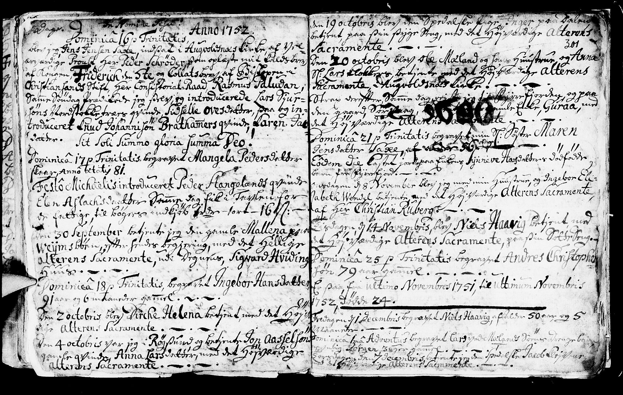 Avaldsnes sokneprestkontor, AV/SAST-A -101851/H/Ha/Haa/L0001: Parish register (official) no. A 1, 1711-1764, p. 301