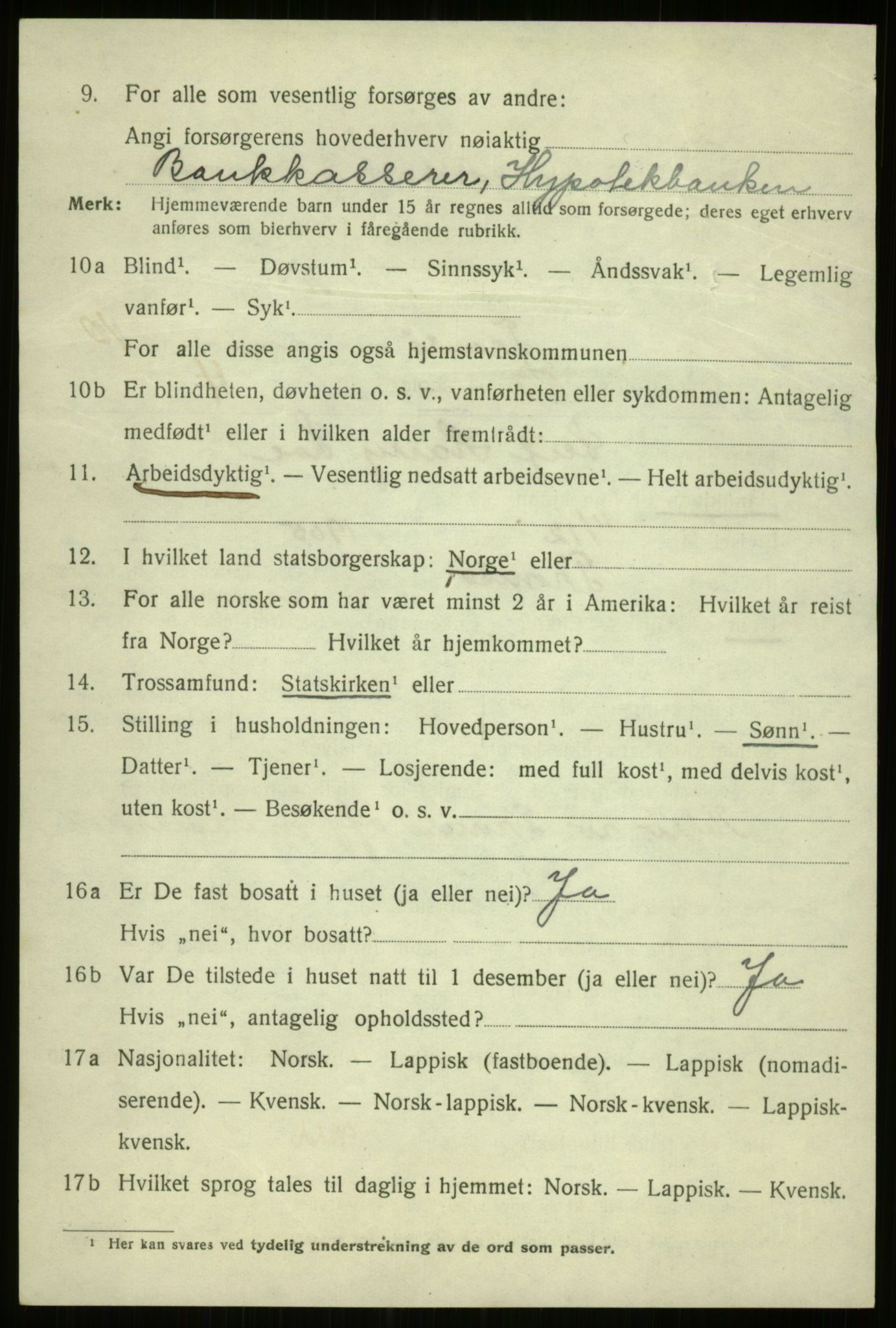 SATØ, 1920 census for Tromsø, 1920, p. 20869