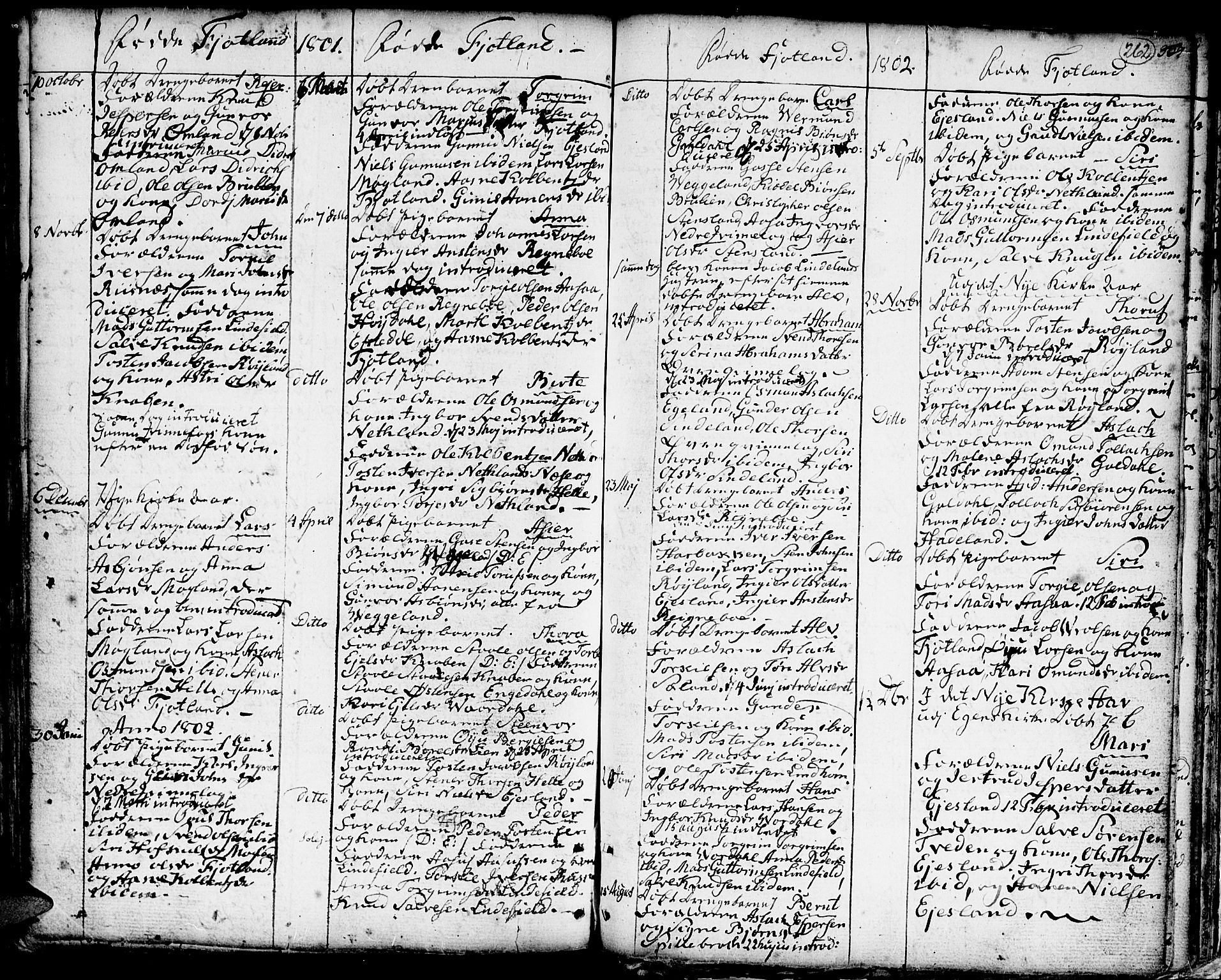 Hægebostad sokneprestkontor, AV/SAK-1111-0024/F/Fa/Faa/L0001: Parish register (official) no. A 1 /3, 1760-1826, p. 262