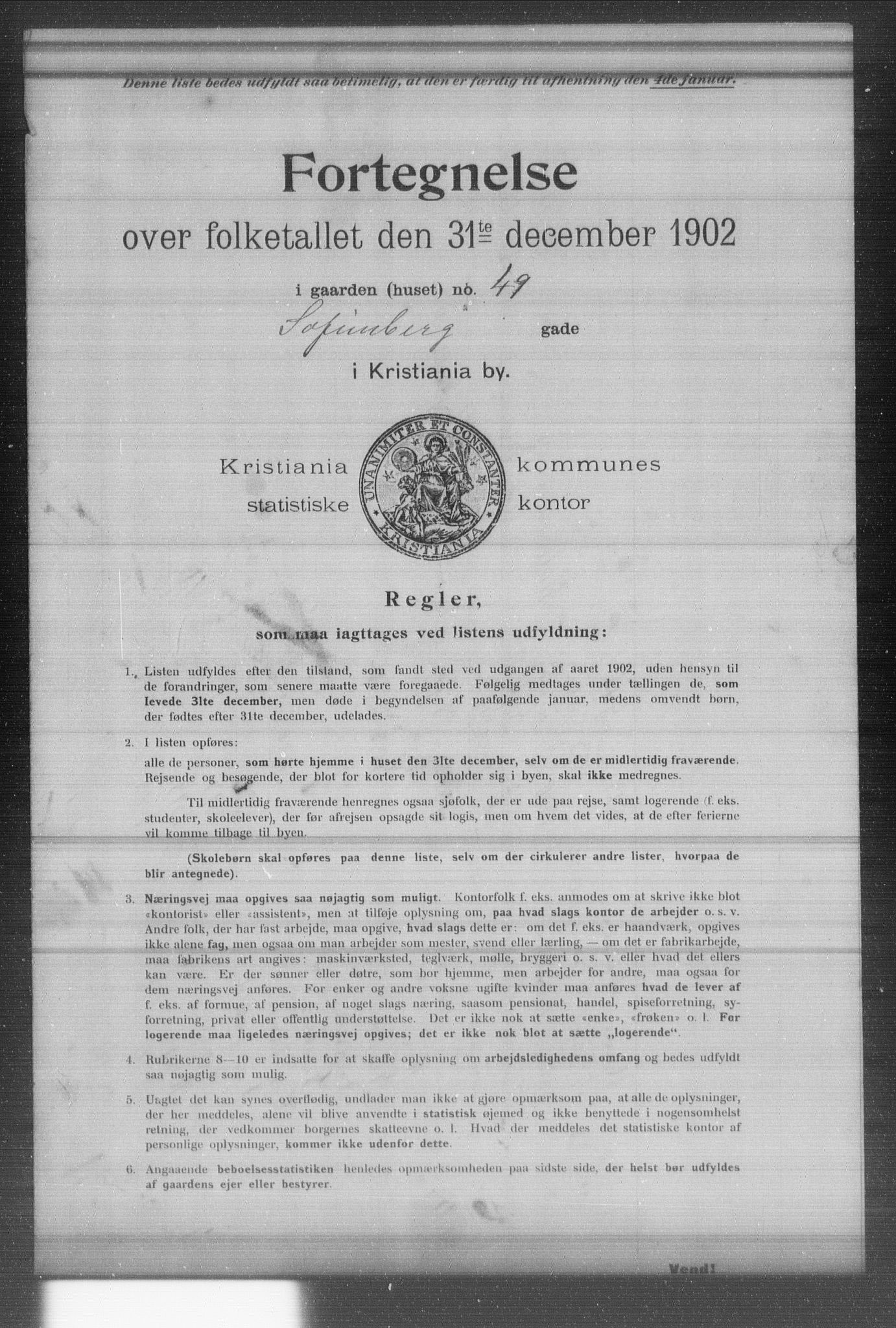 OBA, Municipal Census 1902 for Kristiania, 1902, p. 18256