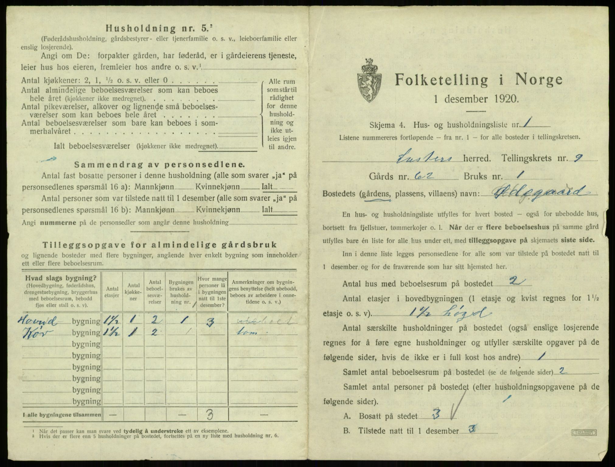 SAB, 1920 census for Luster, 1920, p. 818