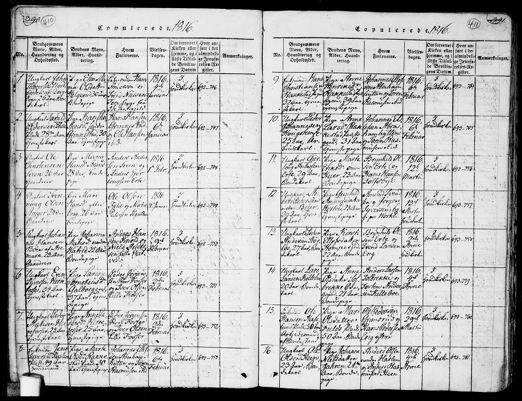 Rakkestad prestekontor Kirkebøker, SAO/A-2008/F/Fa/L0006: Parish register (official) no. I 6, 1814-1824, p. 410-411