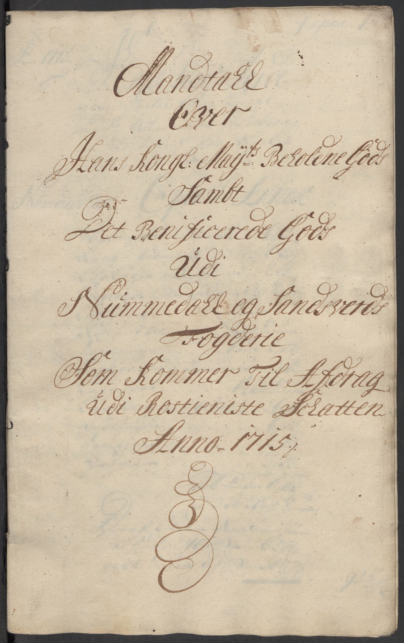 Rentekammeret inntil 1814, Reviderte regnskaper, Fogderegnskap, RA/EA-4092/R24/L1591: Fogderegnskap Numedal og Sandsvær, 1715, p. 342