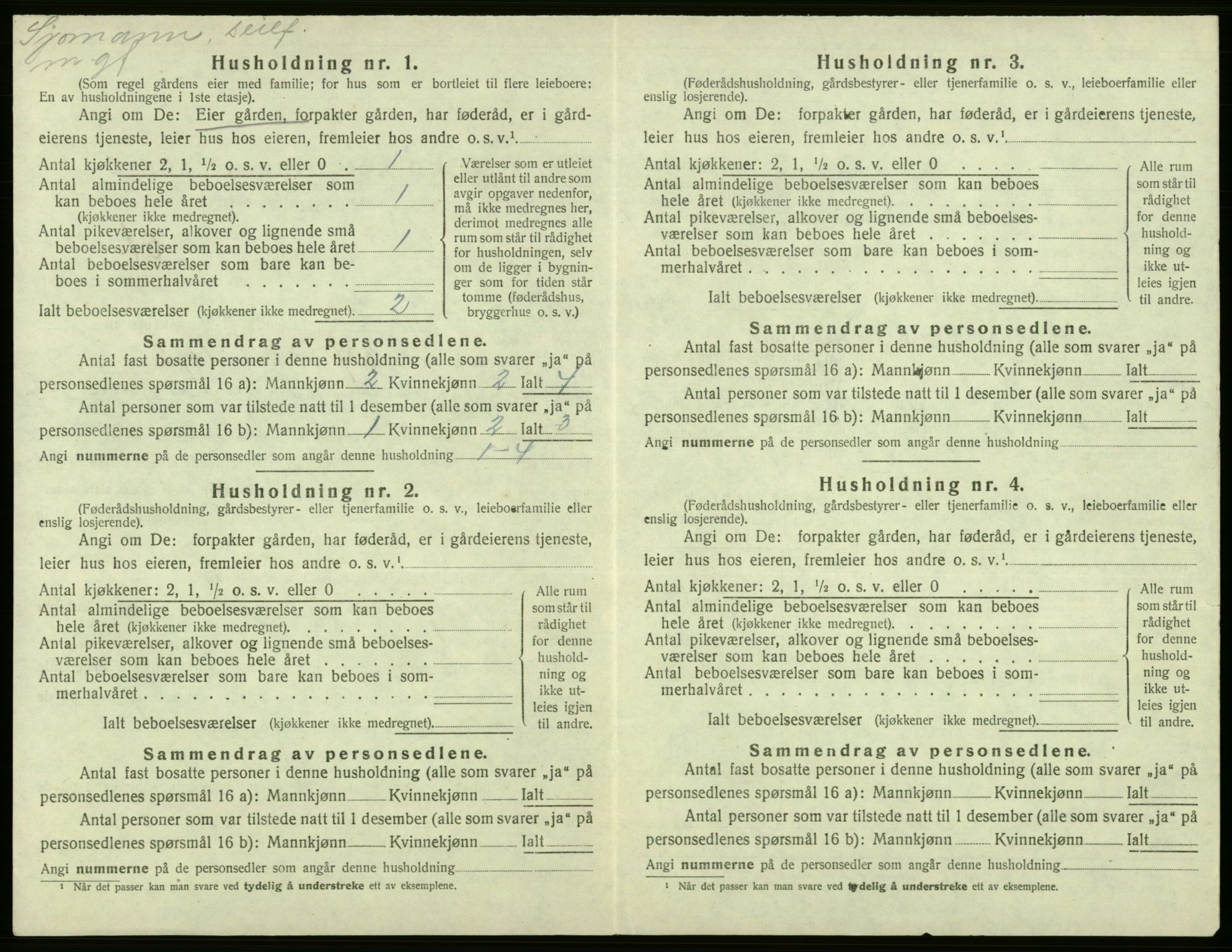 SAB, 1920 census for Tysnes, 1920, p. 258