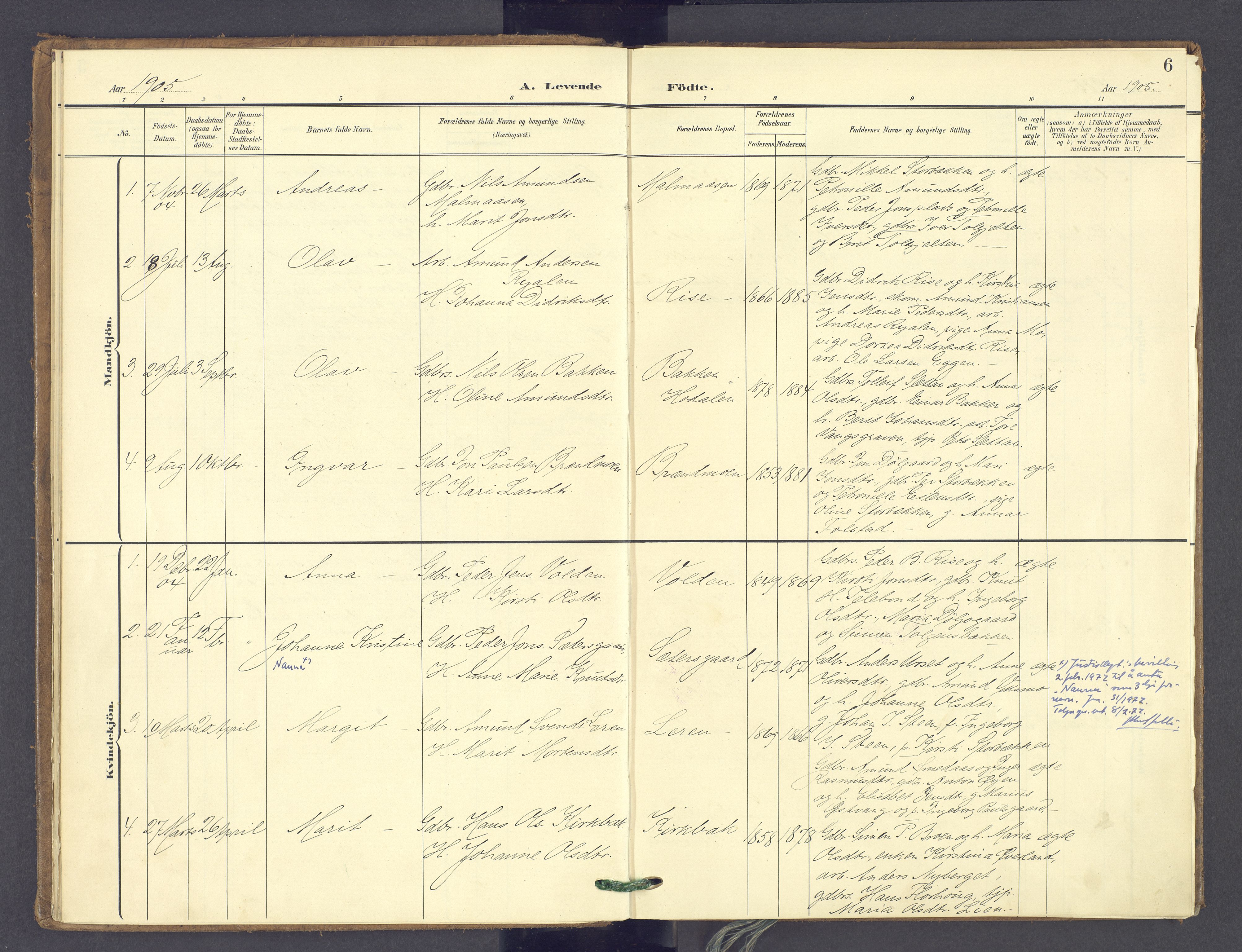 Tolga prestekontor, SAH/PREST-062/K/L0014: Parish register (official) no. 14, 1903-1929, p. 6