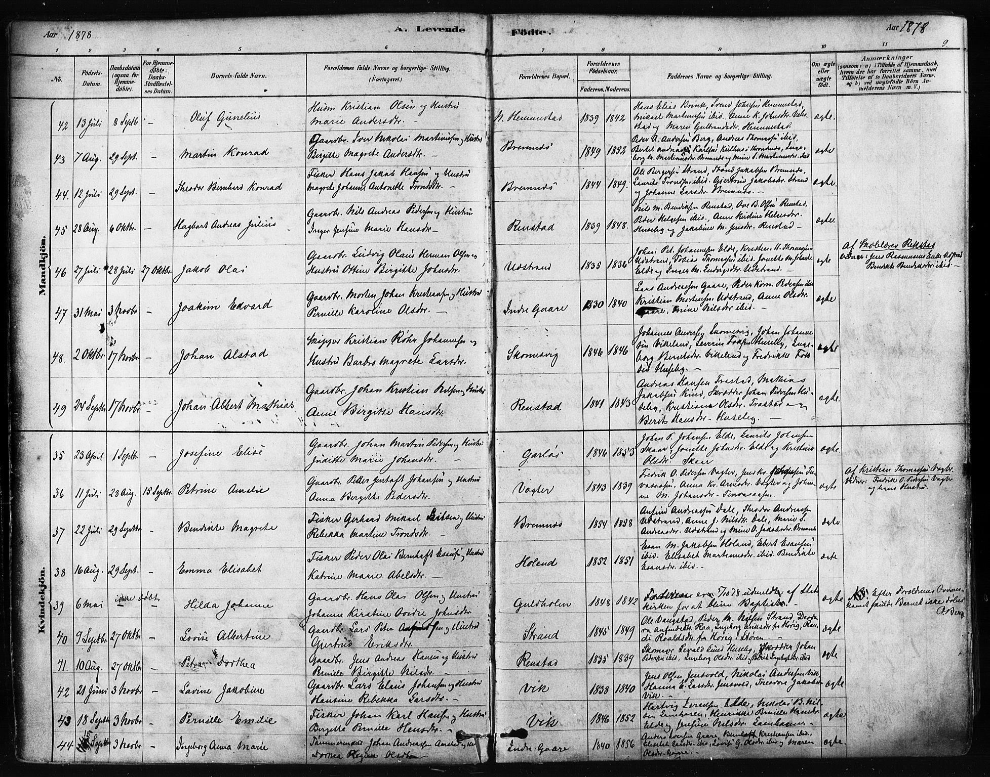 Kvæfjord sokneprestkontor, AV/SATØ-S-1323/G/Ga/Gaa/L0005kirke: Parish register (official) no. 5, 1878-1894, p. 9