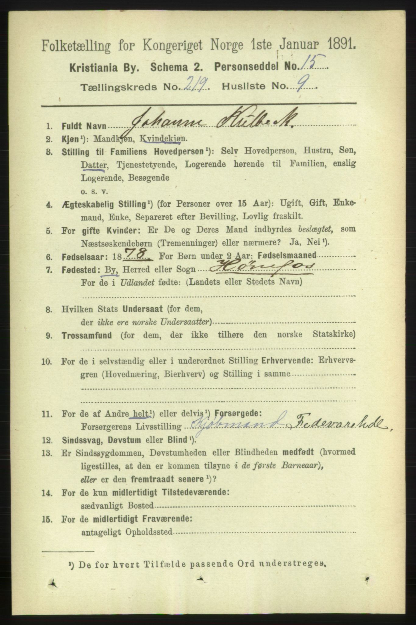 RA, 1891 census for 0301 Kristiania, 1891, p. 130259