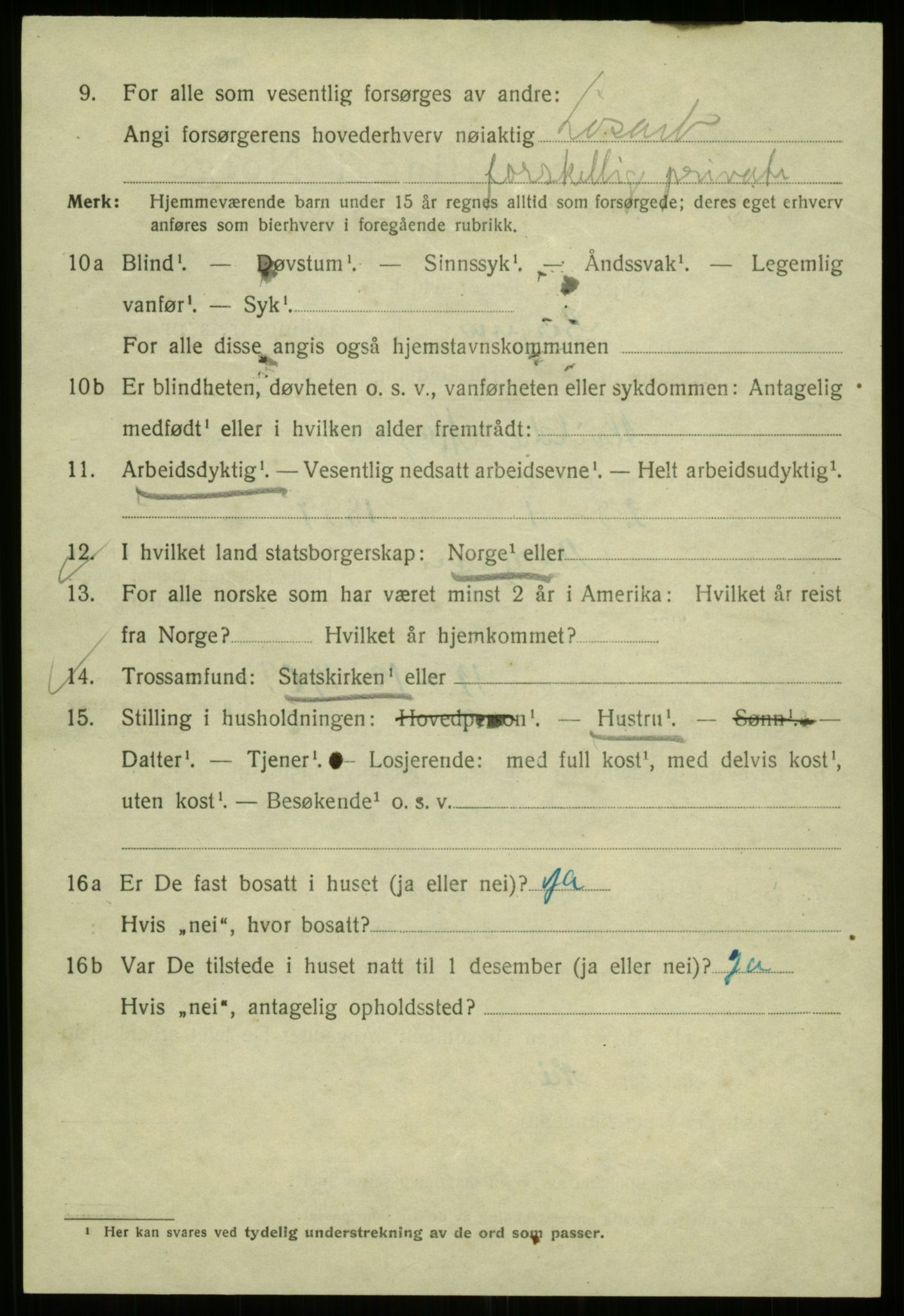 SAB, 1920 census for Bergen, 1920, p. 174757