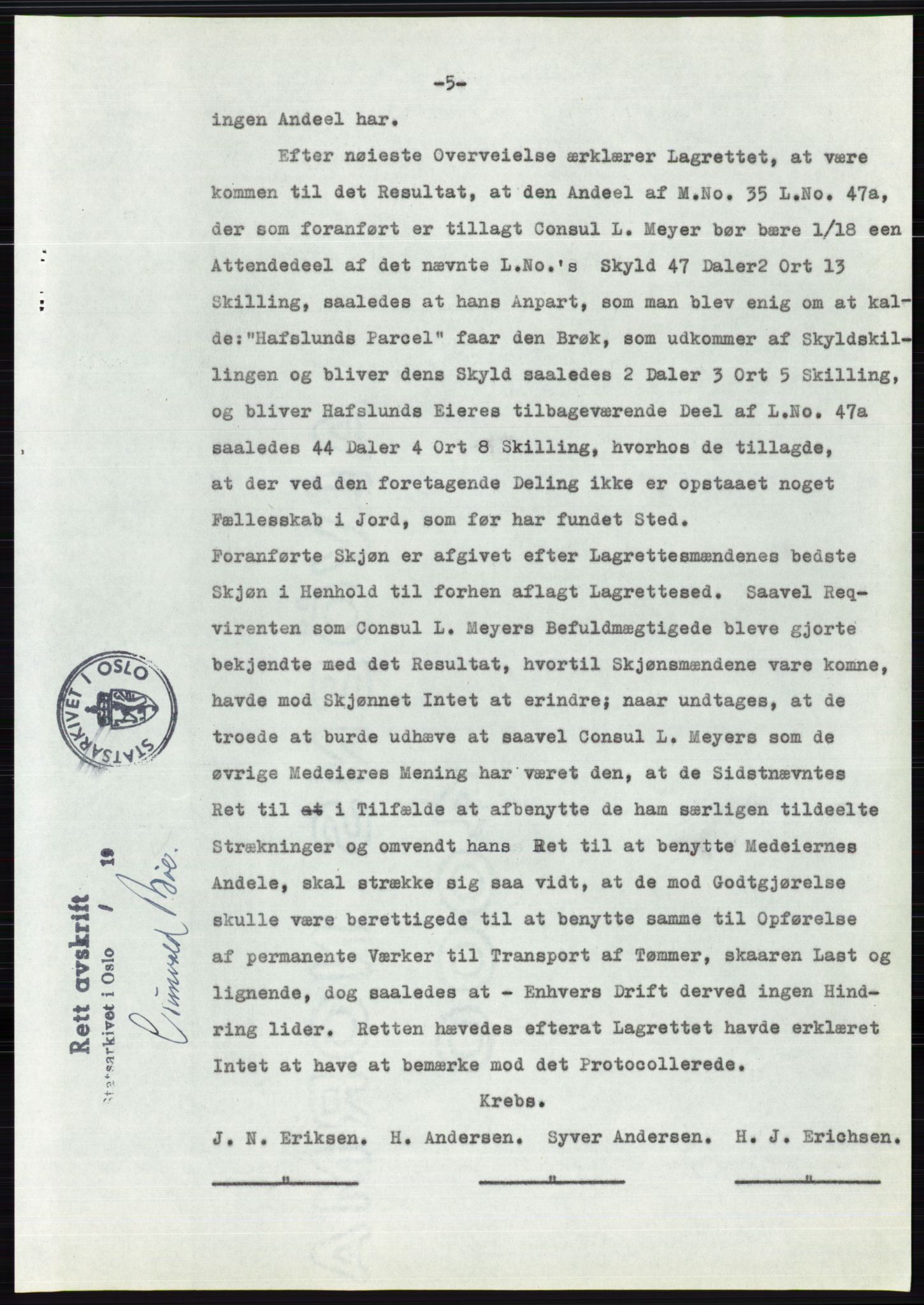 Statsarkivet i Oslo, AV/SAO-A-10621/Z/Zd/L0007: Avskrifter, j.nr 804-1436/1957, 1957, p. 26