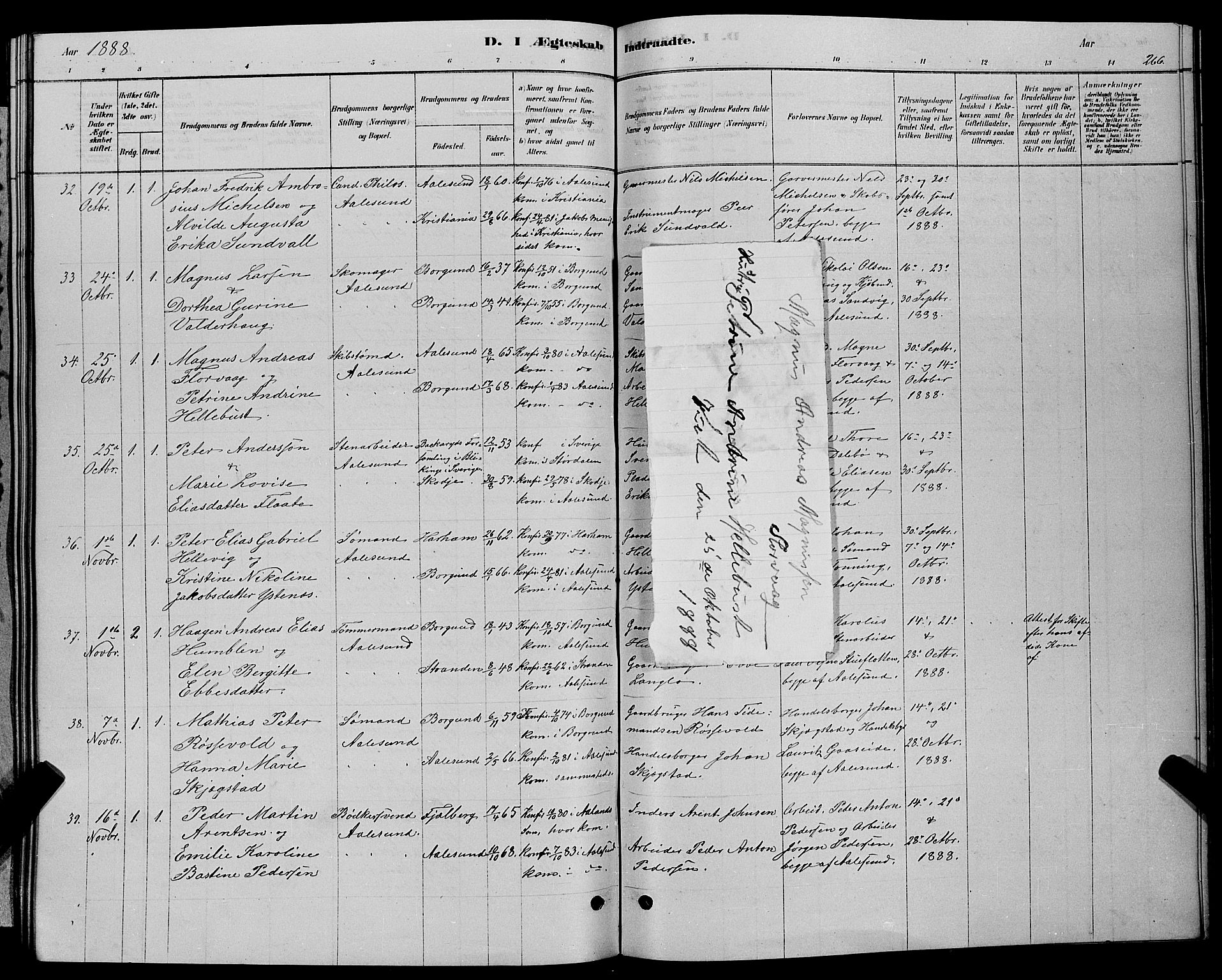 Ministerialprotokoller, klokkerbøker og fødselsregistre - Møre og Romsdal, AV/SAT-A-1454/529/L0466: Parish register (copy) no. 529C03, 1878-1888, p. 266