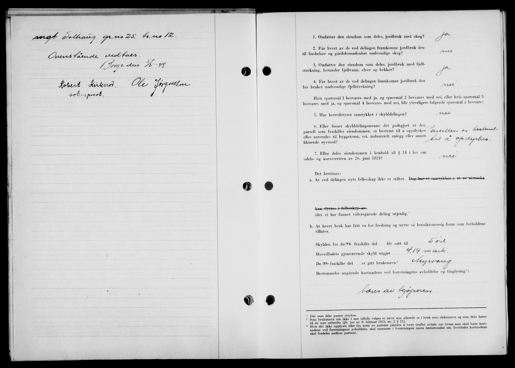 Lofoten sorenskriveri, SAT/A-0017/1/2/2C/L0018a: Mortgage book no. 18a, 1948-1948, Diary no: : 901/1948