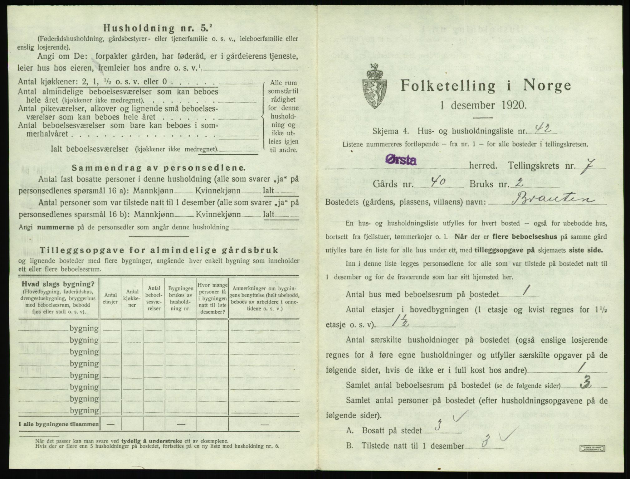 SAT, 1920 census for Ørsta, 1920, p. 778