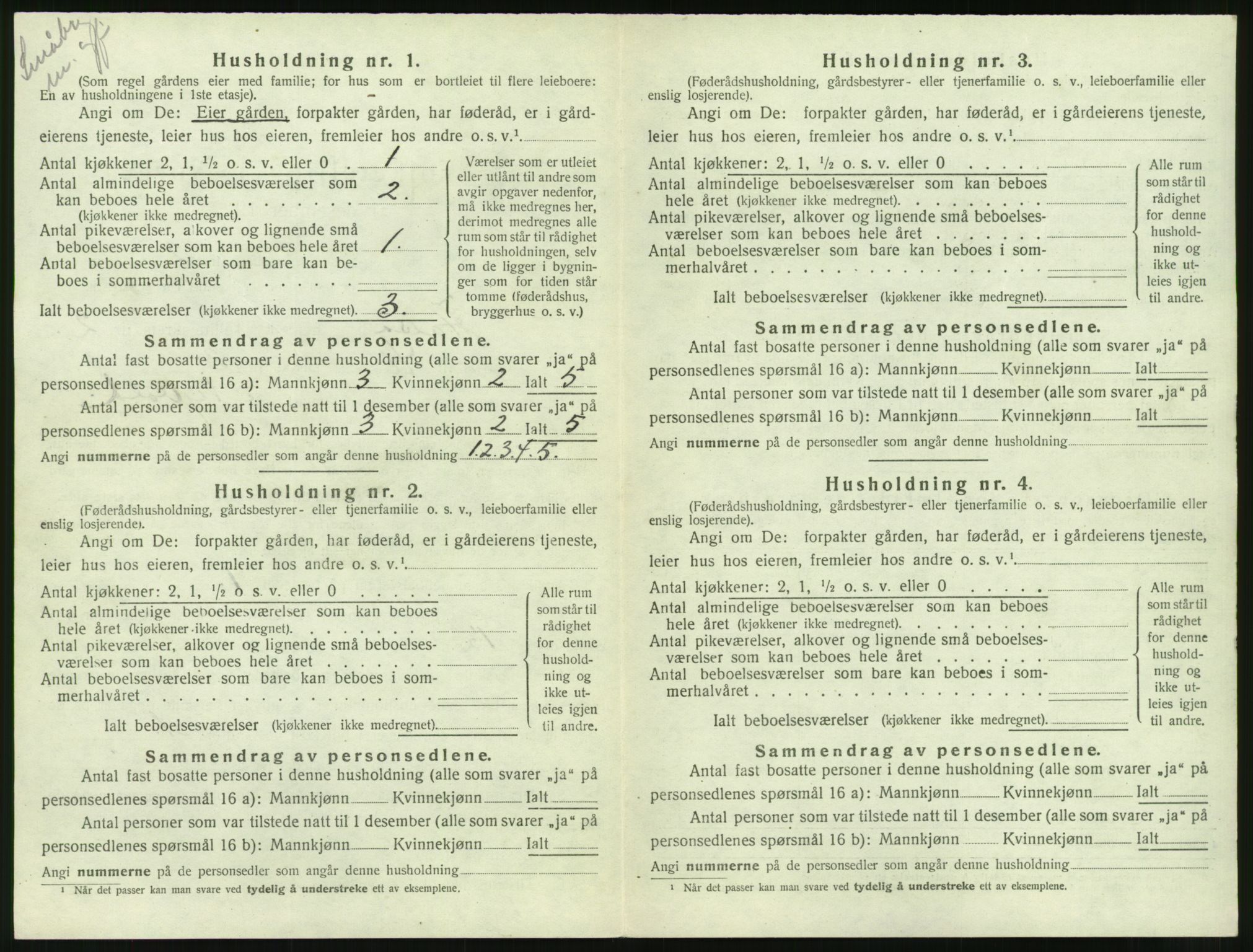 SAT, 1920 census for Halsa, 1920, p. 109