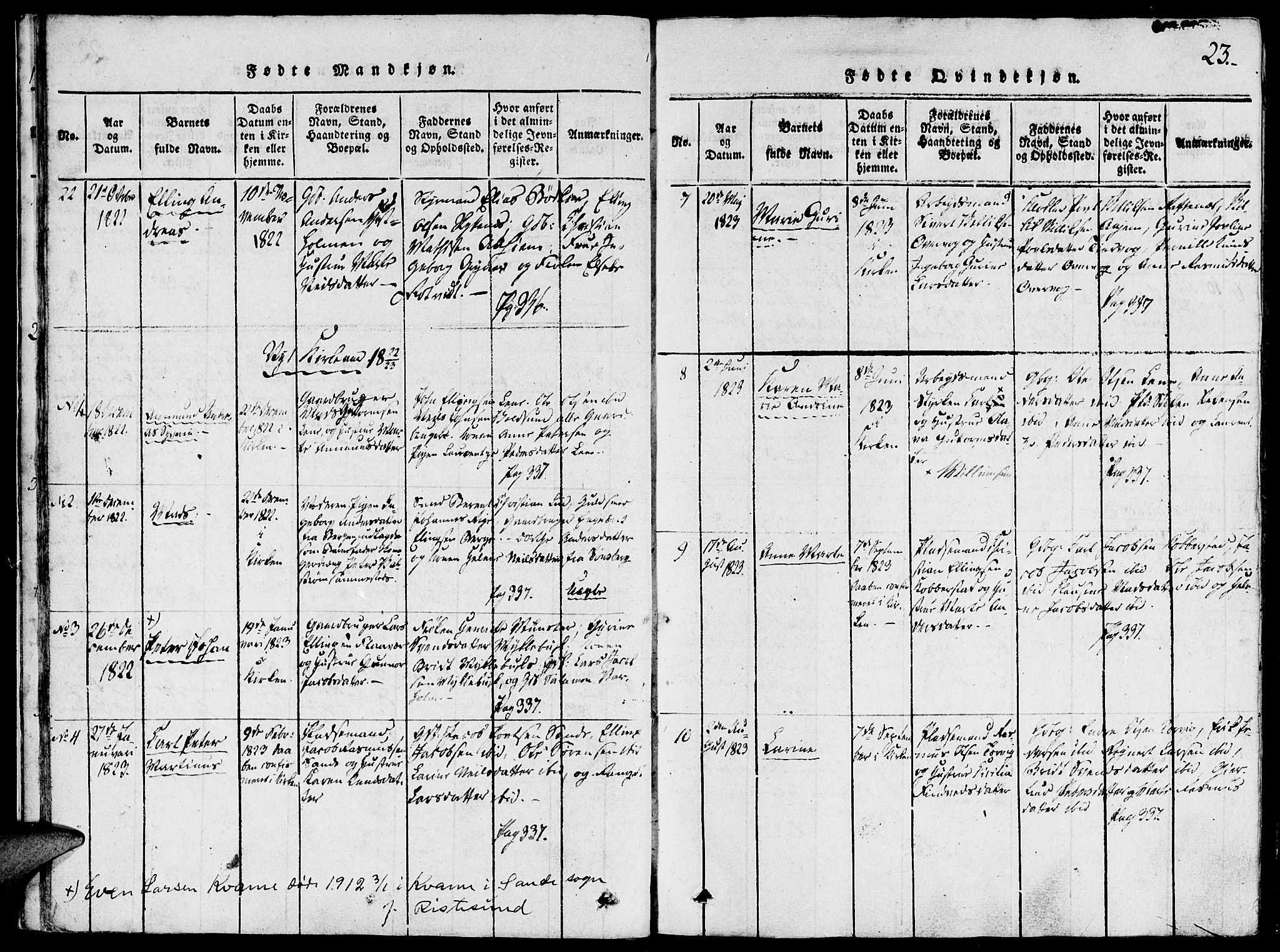 Ministerialprotokoller, klokkerbøker og fødselsregistre - Møre og Romsdal, AV/SAT-A-1454/507/L0069: Parish register (official) no. 507A04, 1816-1841, p. 23