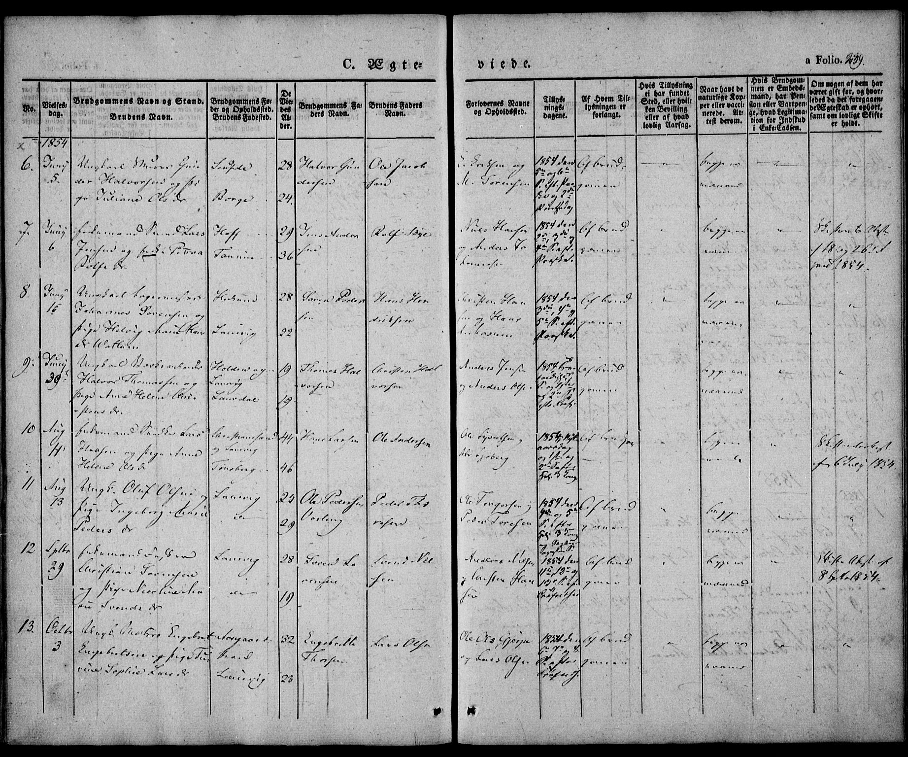 Larvik kirkebøker, SAKO/A-352/F/Fb/L0003: Parish register (official) no. II 3, 1842-1856, p. 239