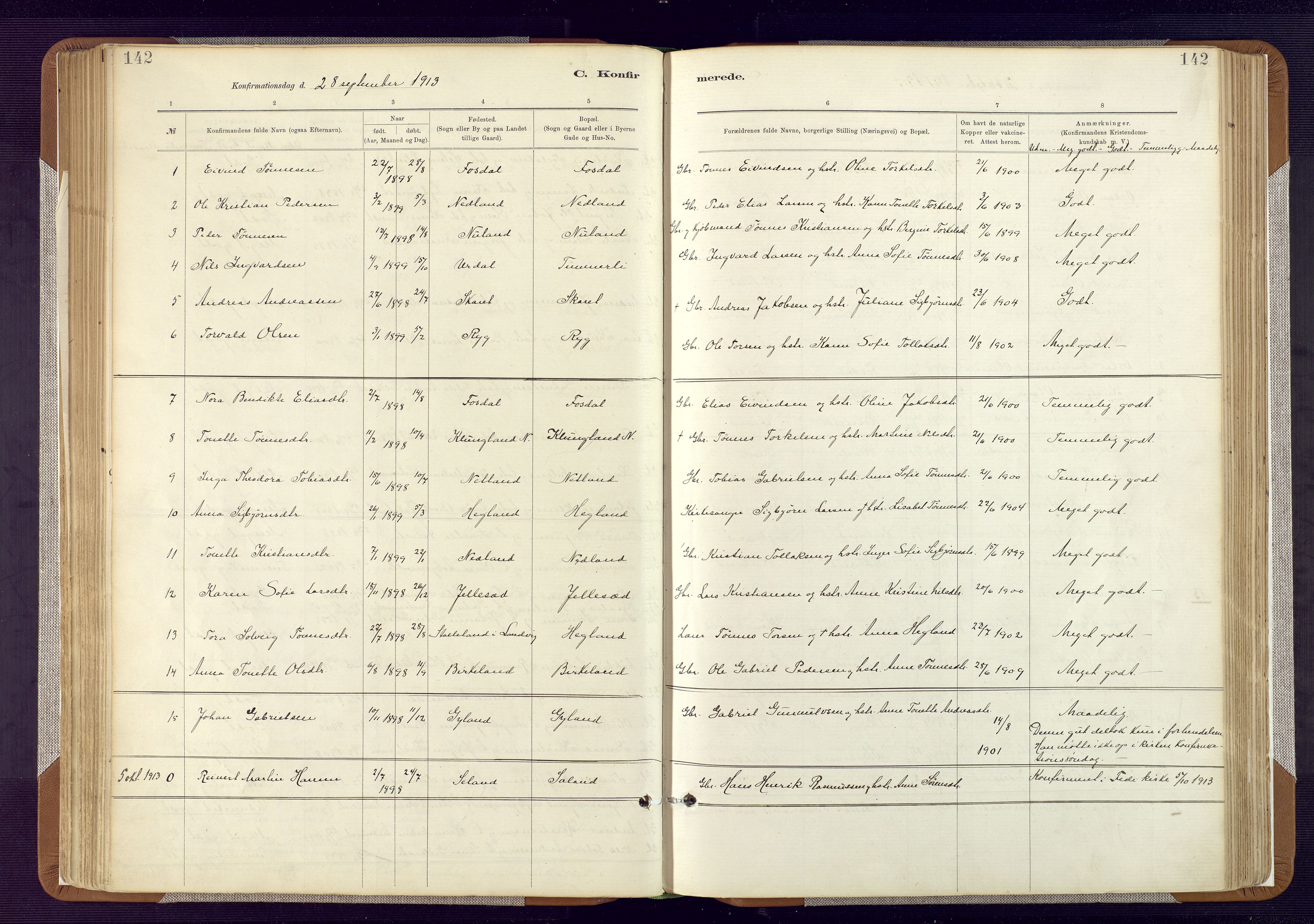 Bakke sokneprestkontor, AV/SAK-1111-0002/F/Fa/Fab/L0003: Parish register (official) no. A 3, 1884-1921, p. 142