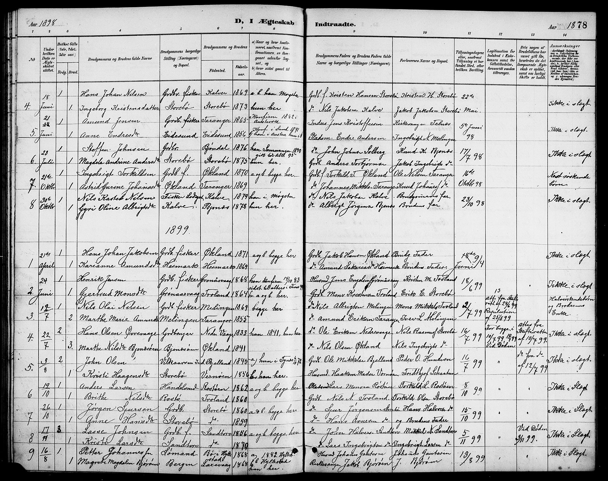 Austevoll Sokneprestembete, SAB/A-74201/H/Hab: Parish register (copy) no. A 3, 1889-1900, p. 78