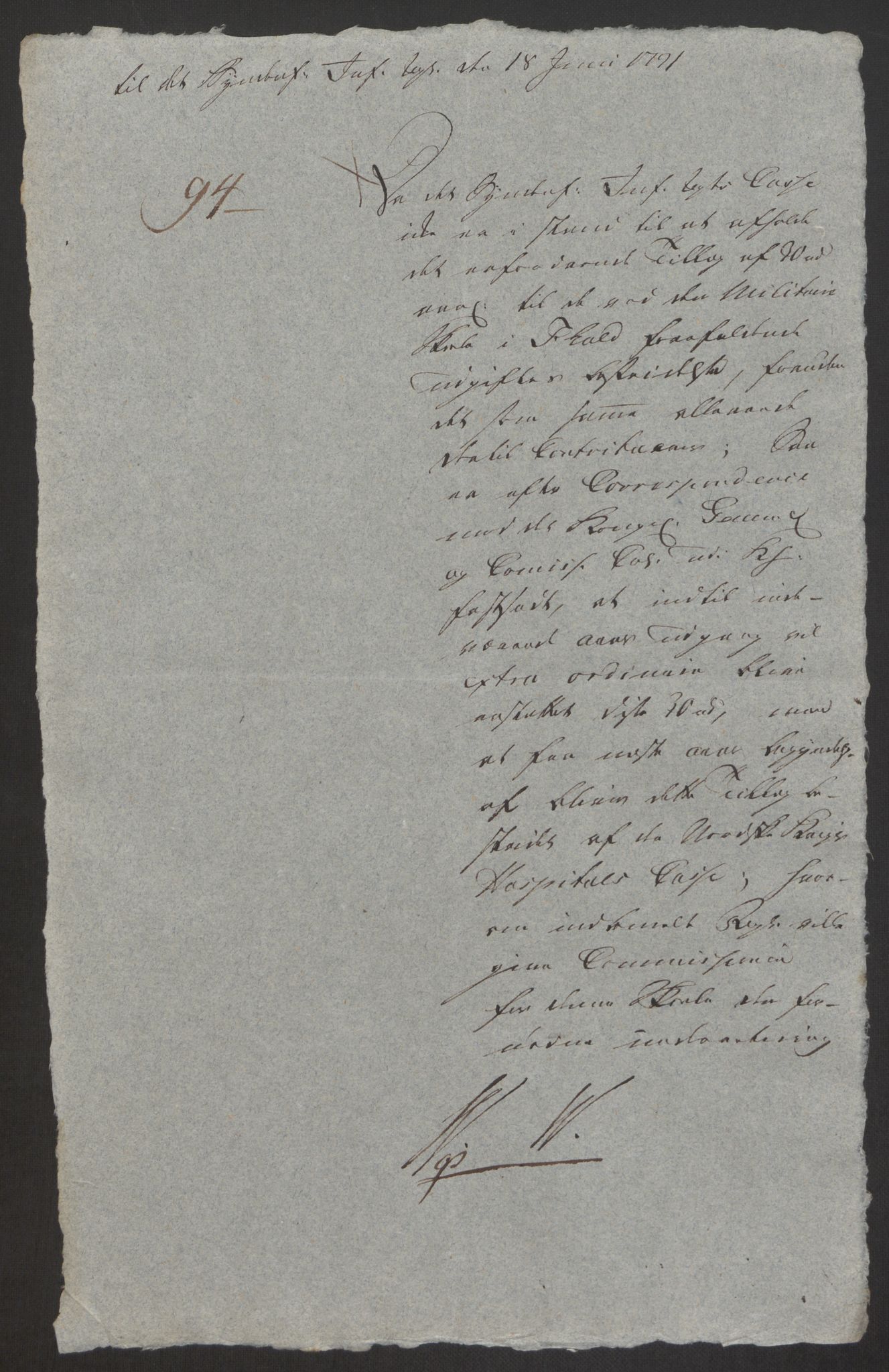 Forsvaret, Den norske kvesthuskasse/krigshospitalkasse, AV/RA-RAFA-1887/F/Fa/L0008: Konsepter, 1790-1793, p. 530