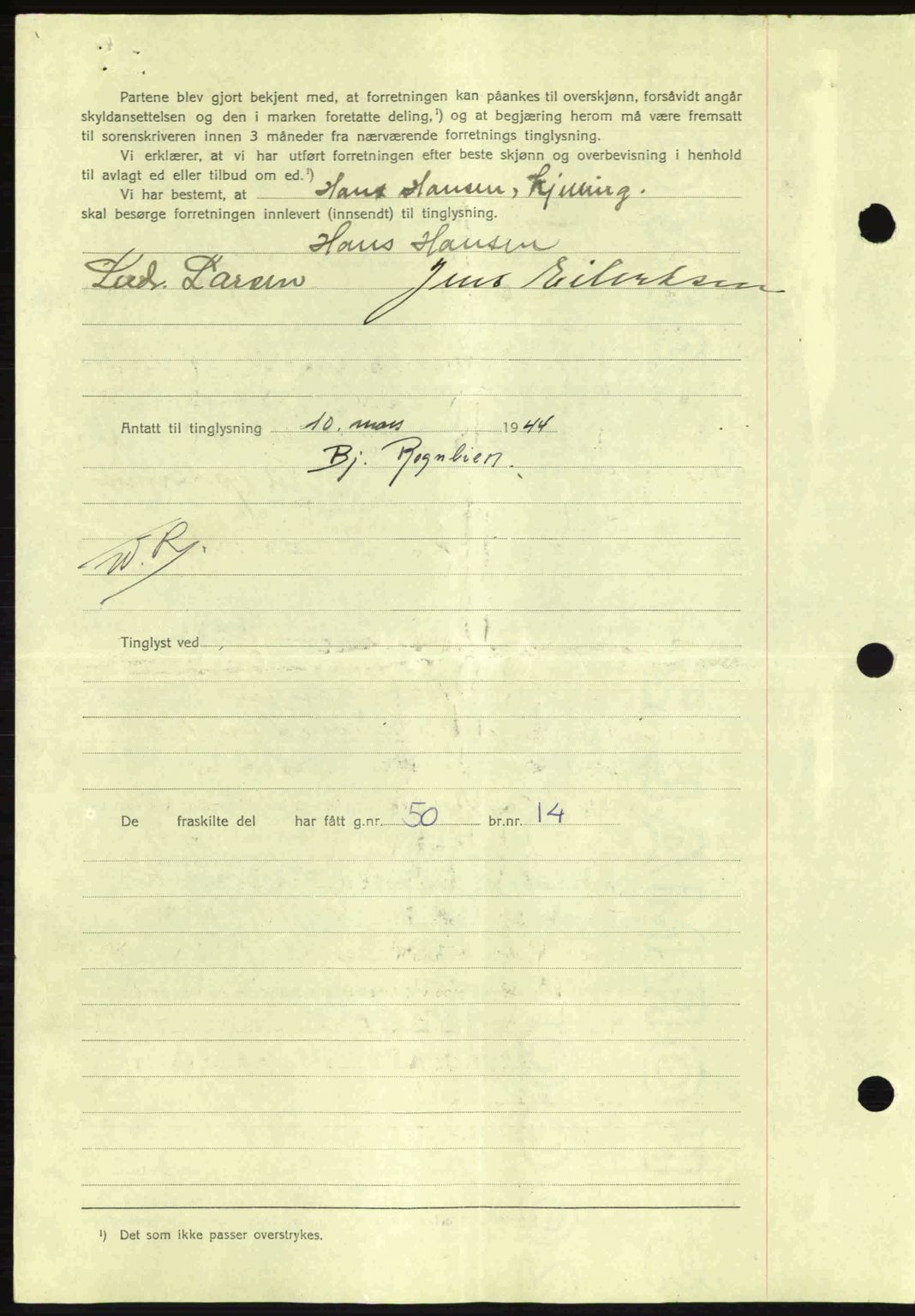 Salten sorenskriveri, AV/SAT-A-4578/1/2/2C: Mortgage book no. A14-15, 1943-1945, Diary no: : 1153/1944