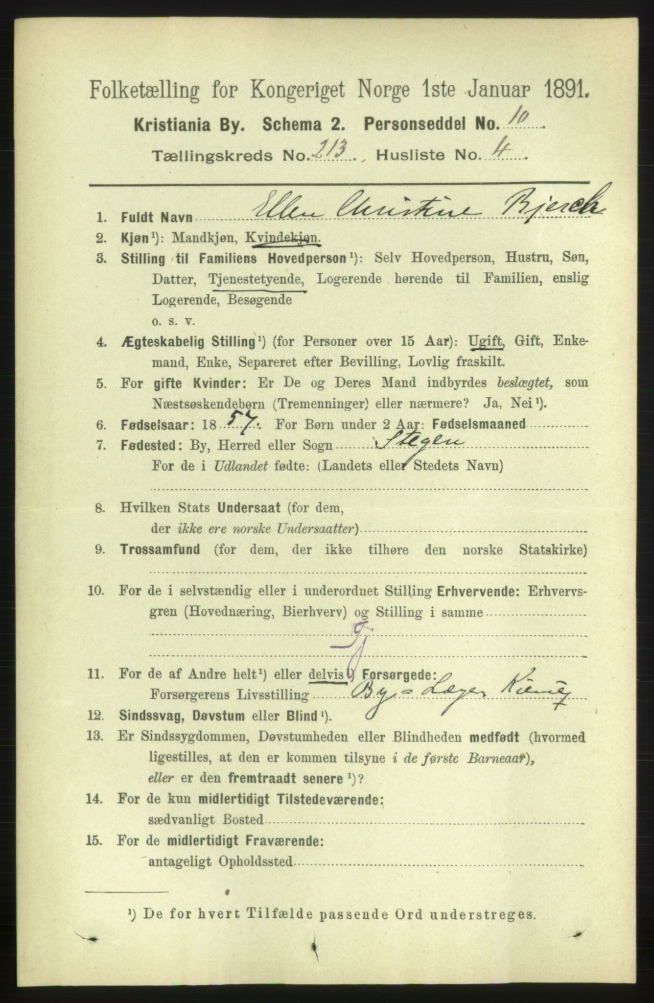 RA, 1891 census for 0301 Kristiania, 1891, p. 127116