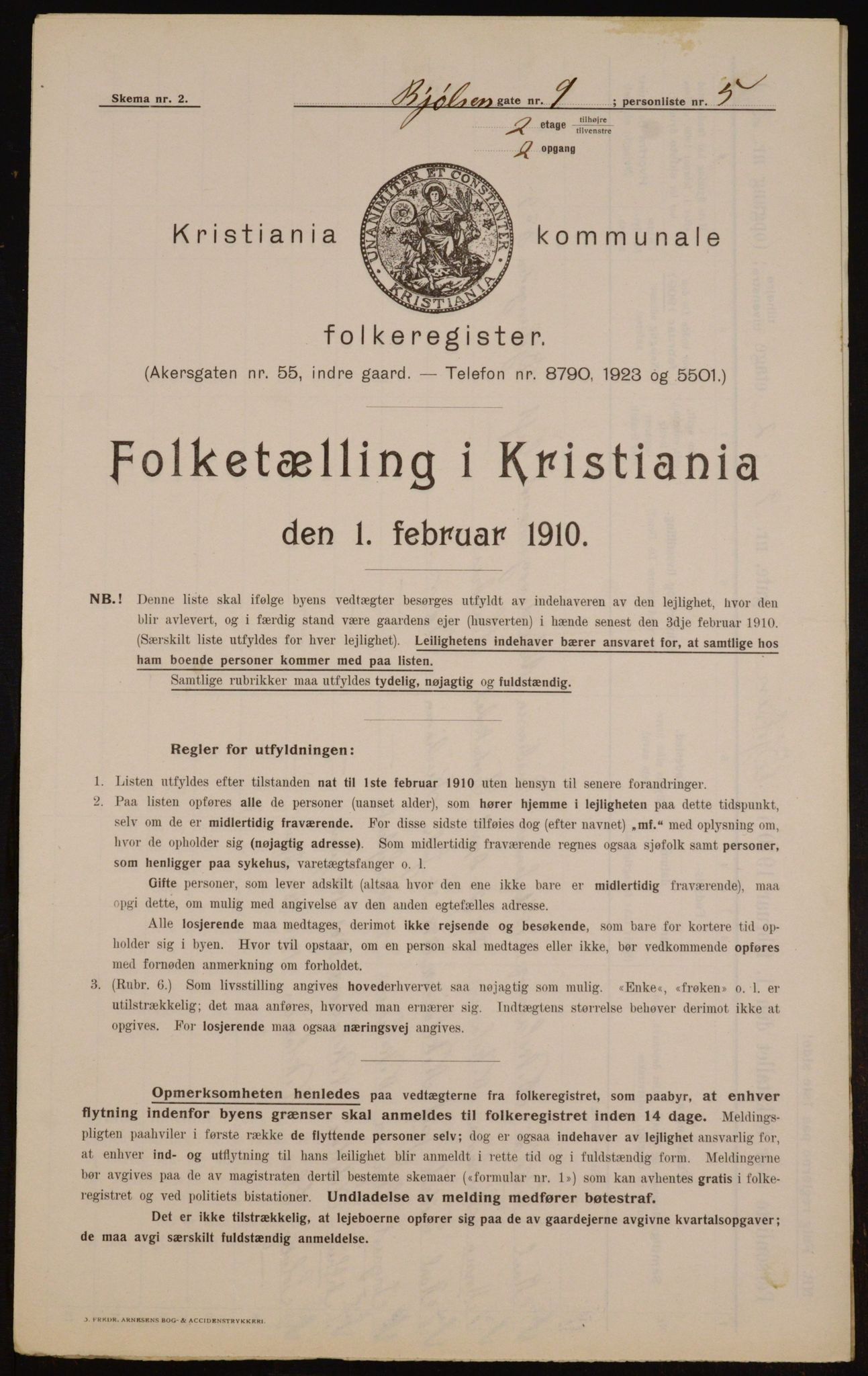 OBA, Municipal Census 1910 for Kristiania, 1910, p. 6273