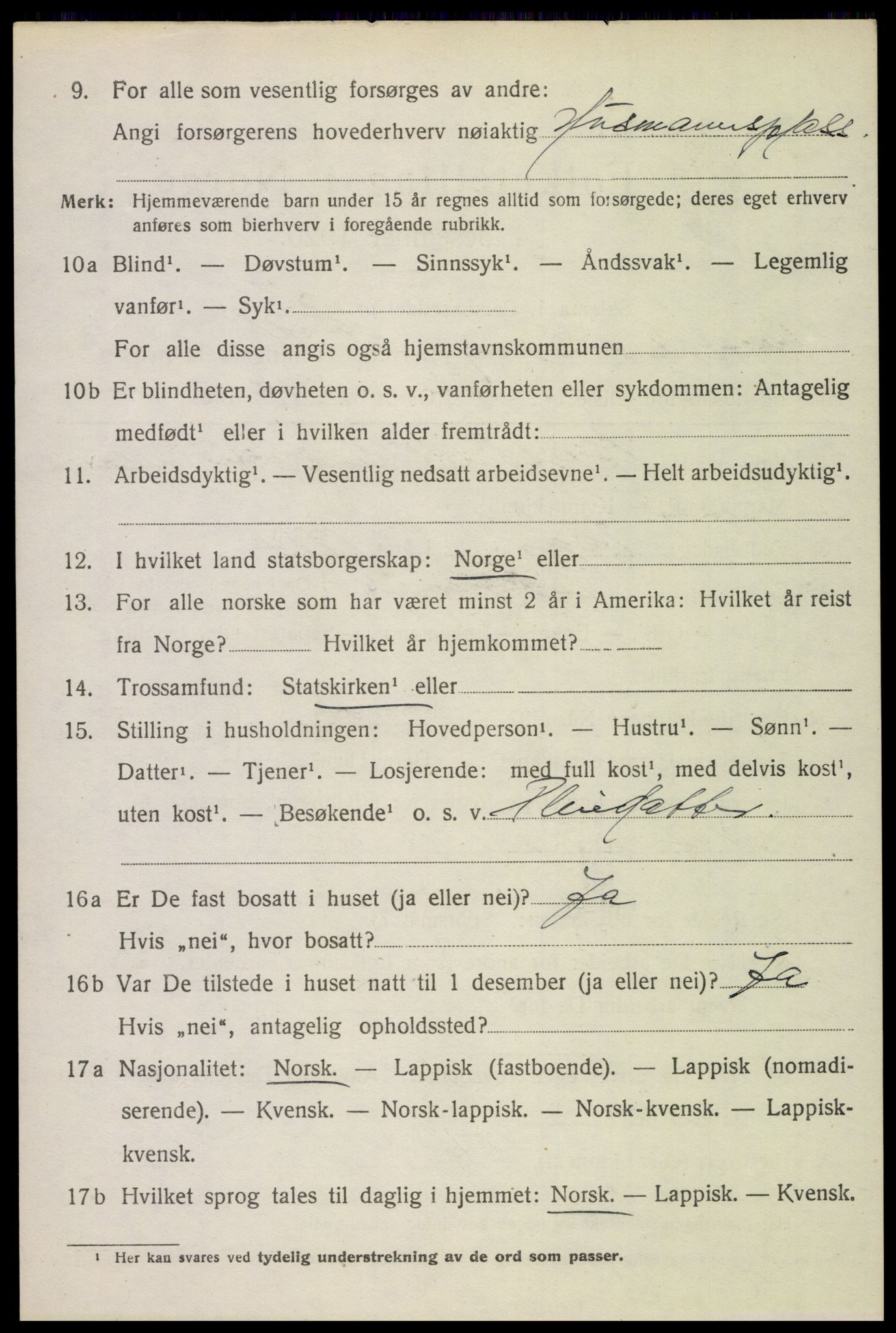 SAT, 1920 census for Borge, 1920, p. 8696