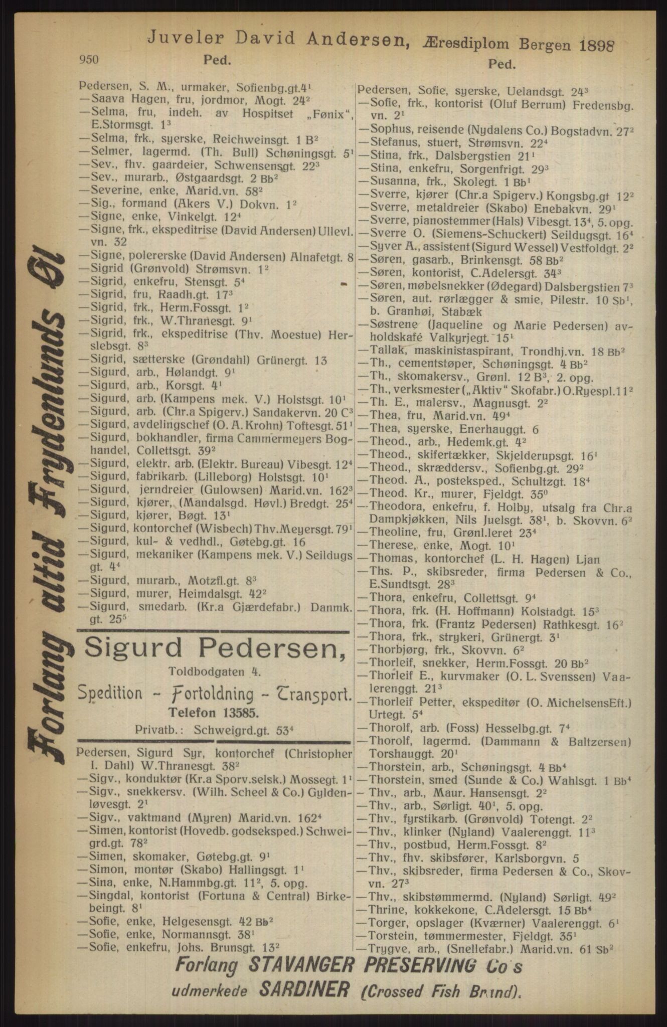 Kristiania/Oslo adressebok, PUBL/-, 1914, p. 950