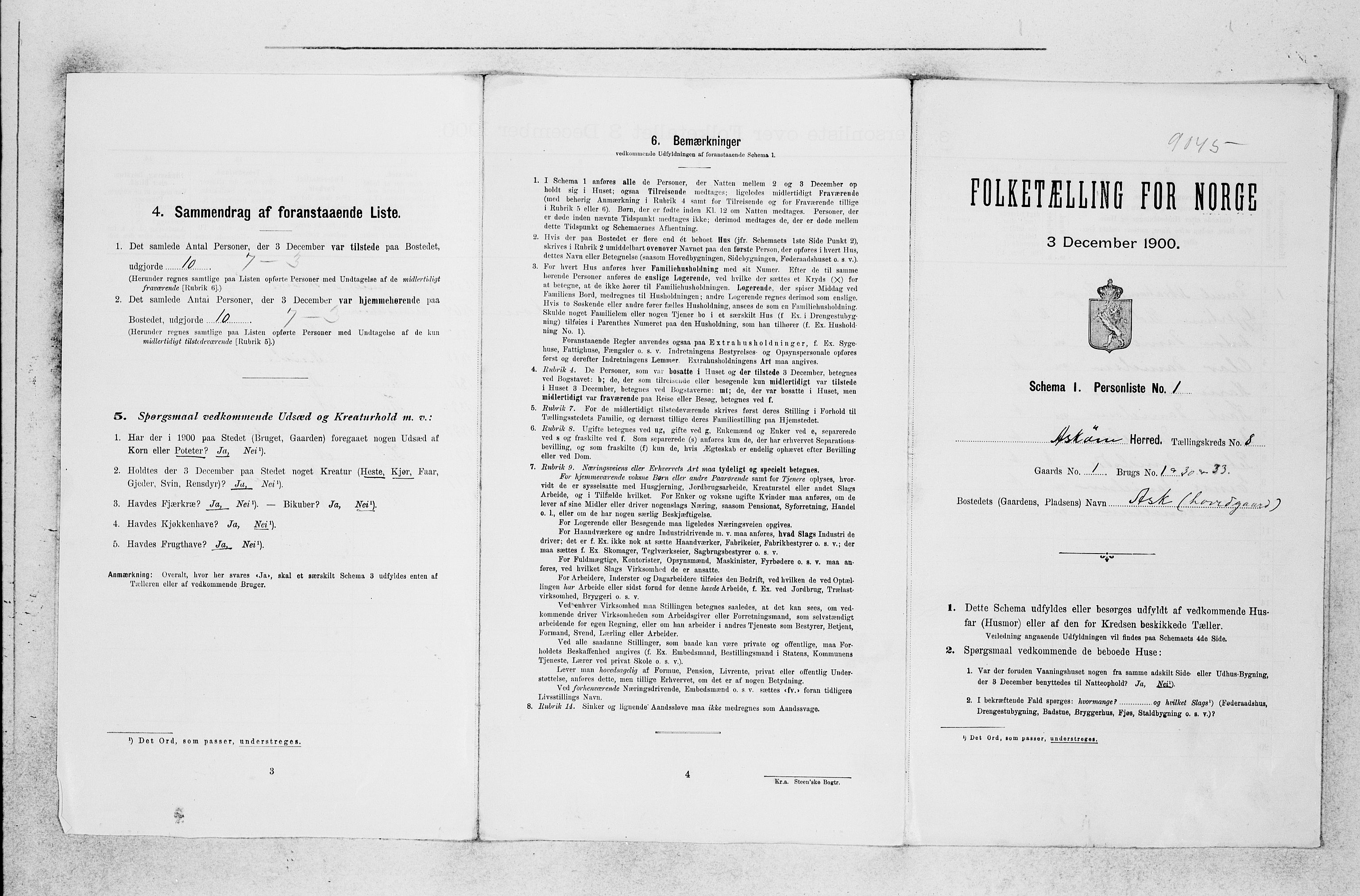 SAB, 1900 census for Askøy, 1900, p. 918