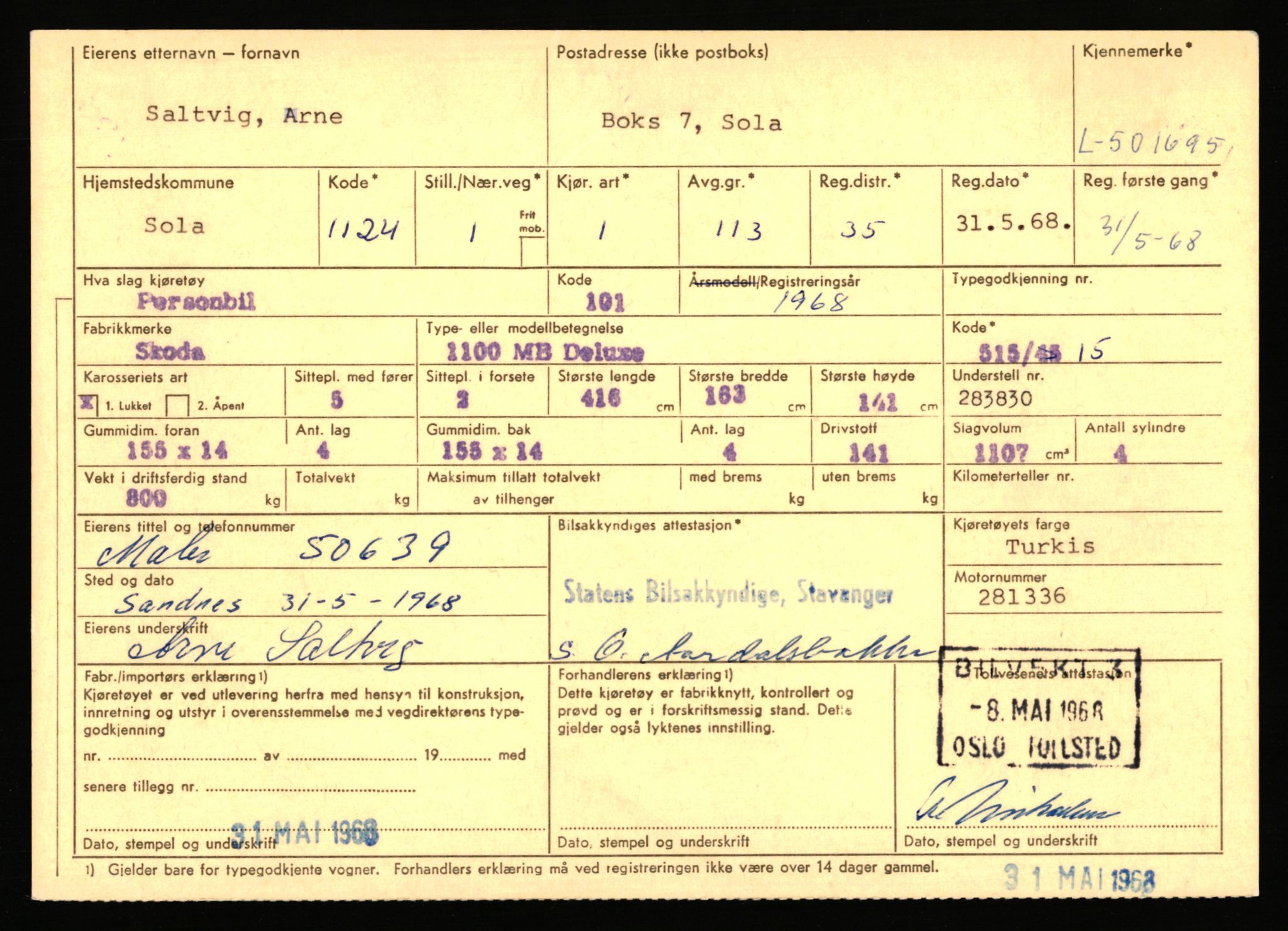 Stavanger trafikkstasjon, AV/SAST-A-101942/0/F/L0077: L-500000 - L-502999, 1930-1971, p. 1167