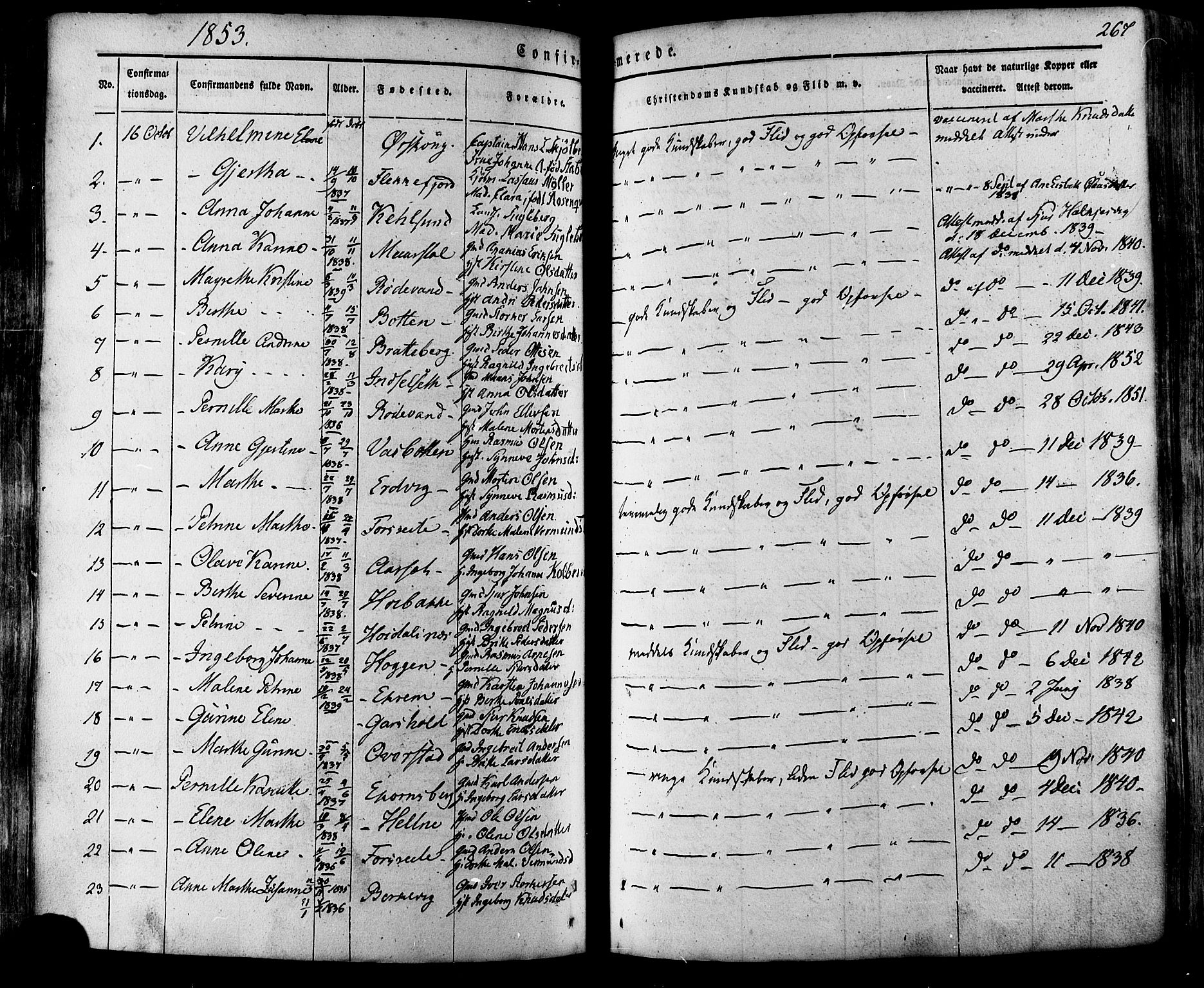 Ministerialprotokoller, klokkerbøker og fødselsregistre - Møre og Romsdal, SAT/A-1454/511/L0140: Parish register (official) no. 511A07, 1851-1878, p. 267