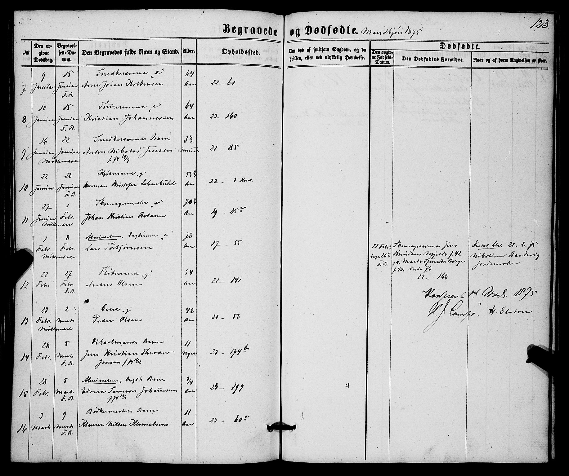 Korskirken sokneprestembete, SAB/A-76101/H/Haa/L0045: Parish register (official) no. E 3, 1863-1875, p. 123