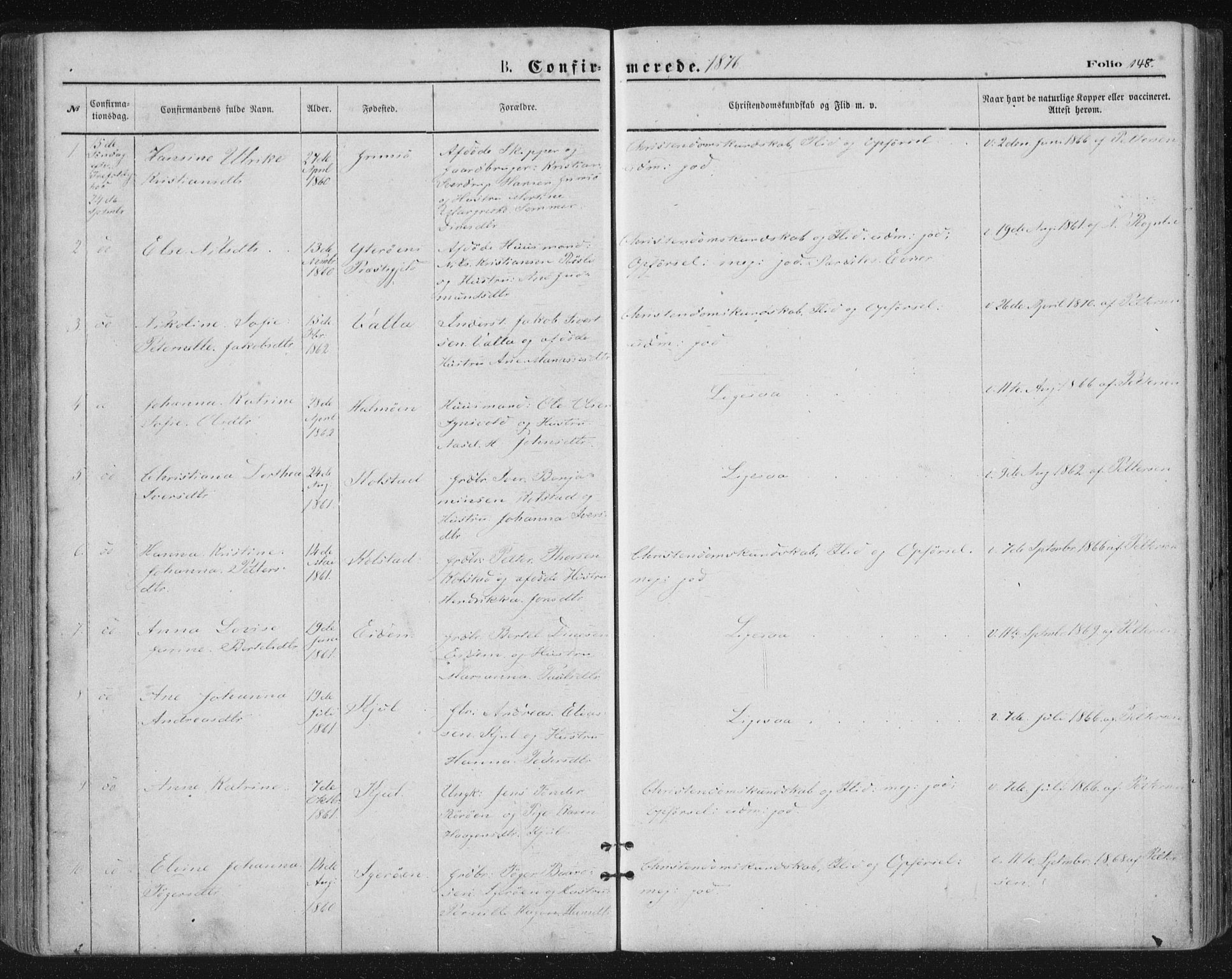 Ministerialprotokoller, klokkerbøker og fødselsregistre - Nordland, AV/SAT-A-1459/816/L0241: Parish register (official) no. 816A07, 1870-1885, p. 148