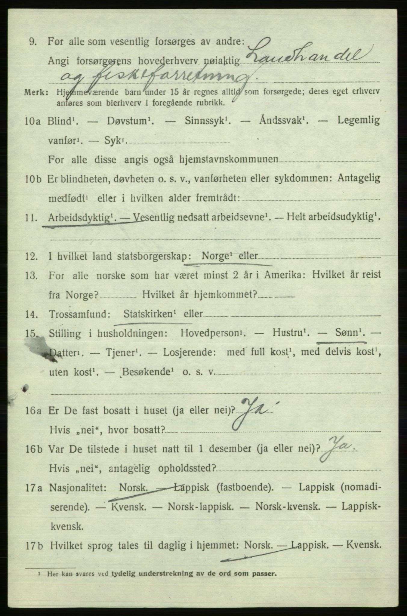 SATØ, 1920 census for Kjelvik, 1920, p. 5422