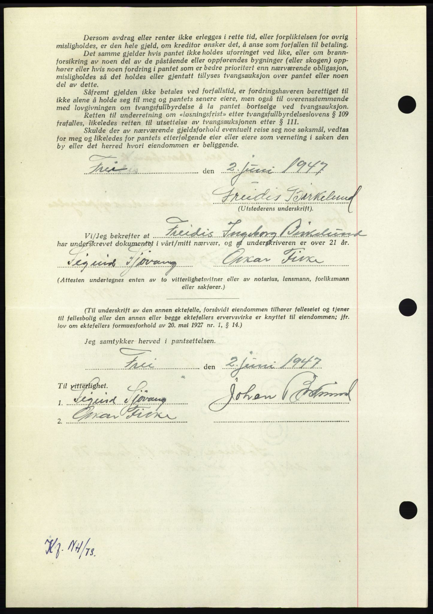 Nordmøre sorenskriveri, AV/SAT-A-4132/1/2/2Ca: Mortgage book no. B96, 1947-1947, Diary no: : 1320/1947