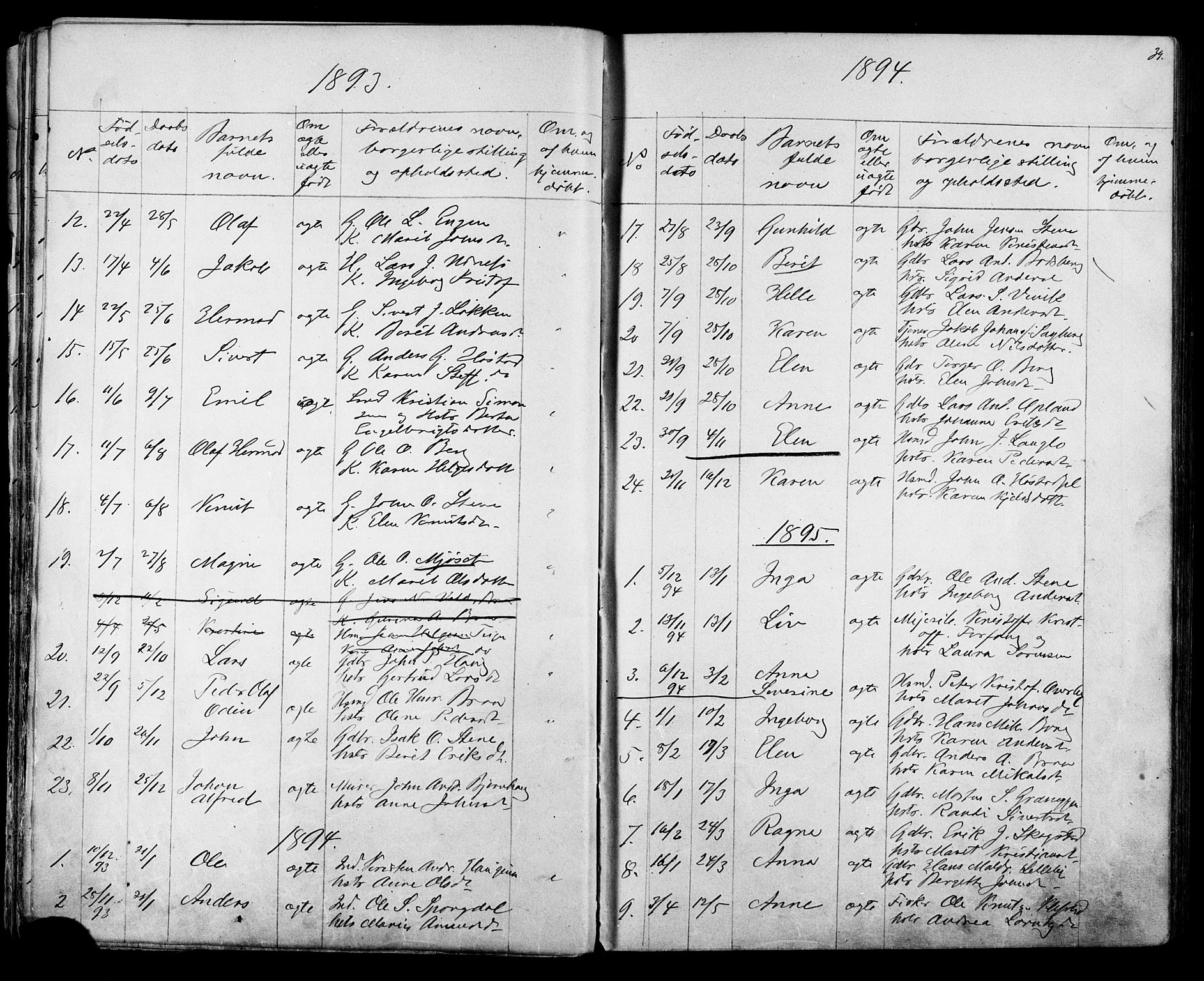 Ministerialprotokoller, klokkerbøker og fødselsregistre - Sør-Trøndelag, AV/SAT-A-1456/612/L0387: Parish register (copy) no. 612C03, 1874-1908, p. 39