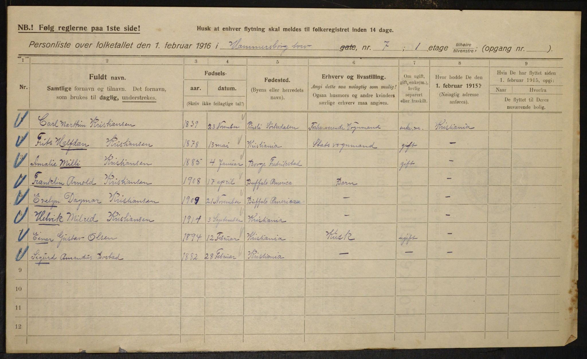 OBA, Municipal Census 1916 for Kristiania, 1916, p. 35114